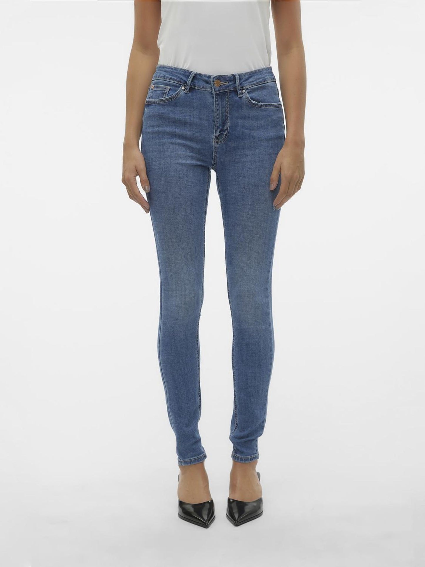 VERO MODA Women’s Mid-Rise Skinny Fit Jeans