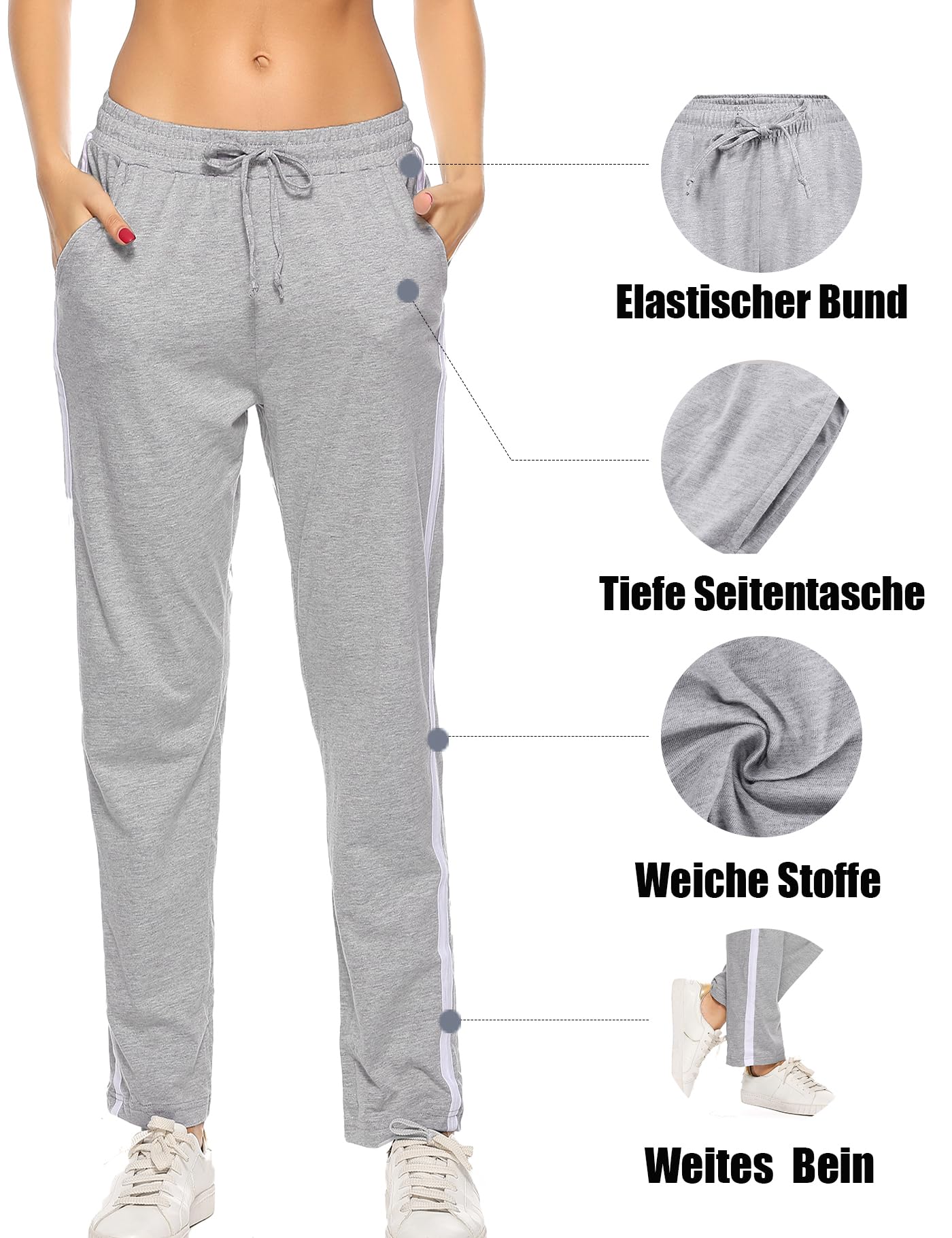 Aseniza Women's Jogging Pants – High Waist Cotton Sports Pants