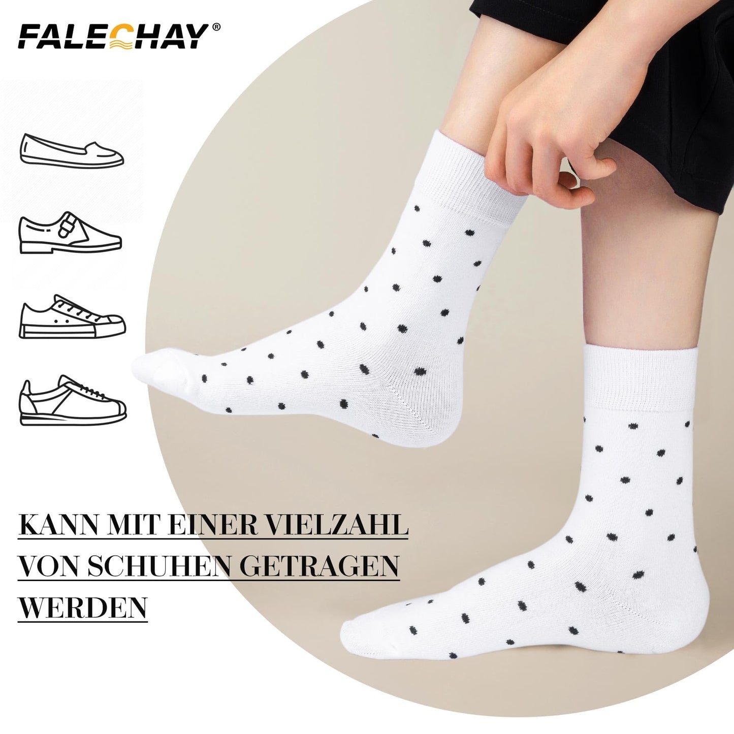 Falechay Women's Socks 10 Pairs – Colorful Cotton Sports Socks