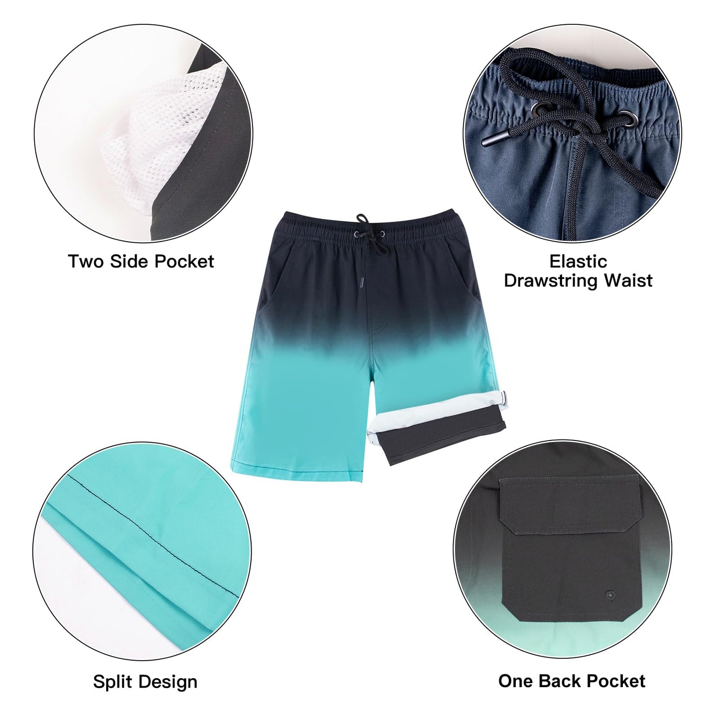 Men’s 2-in-1 Quick-Dry Swim Shorts – Compression Liner Boardshorts