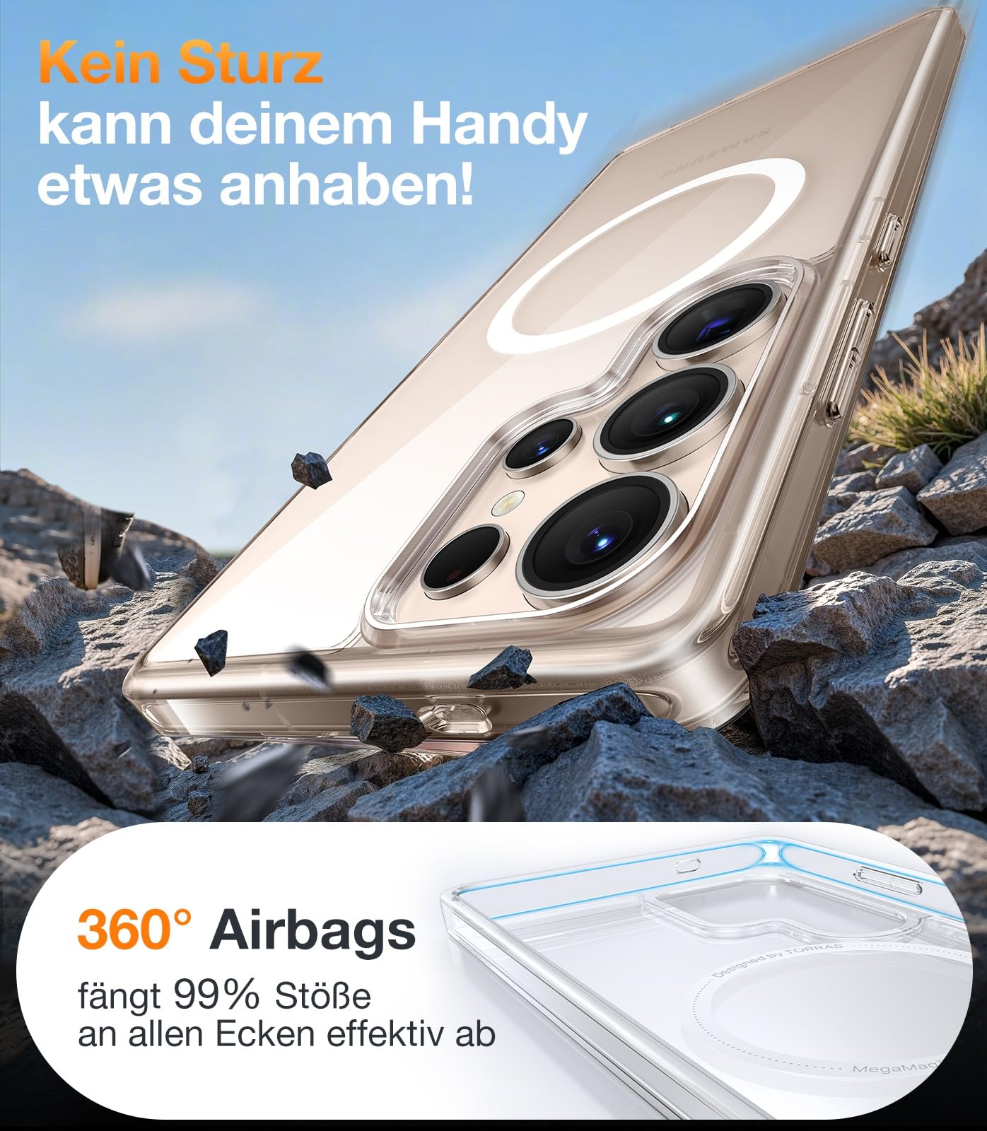 TORRAS For Samsung Galaxy S25 Ultra Case for MagSafe No.1 Protective Power and Magnetic Force S25 Ultra Case Military Level Shockproof Scratch-Resistant with Airbags Hard Case Protective Case Guardian 