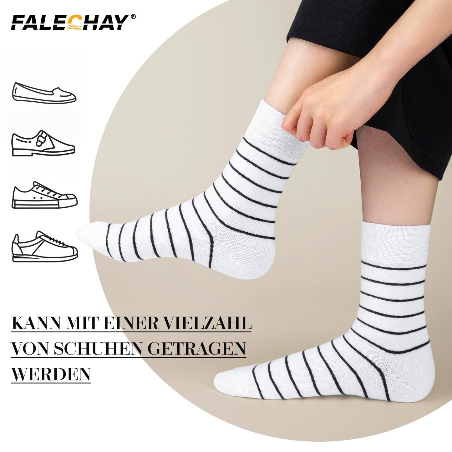 Falechay Women's Socks 10 Pairs – Colorful Cotton Sports Socks