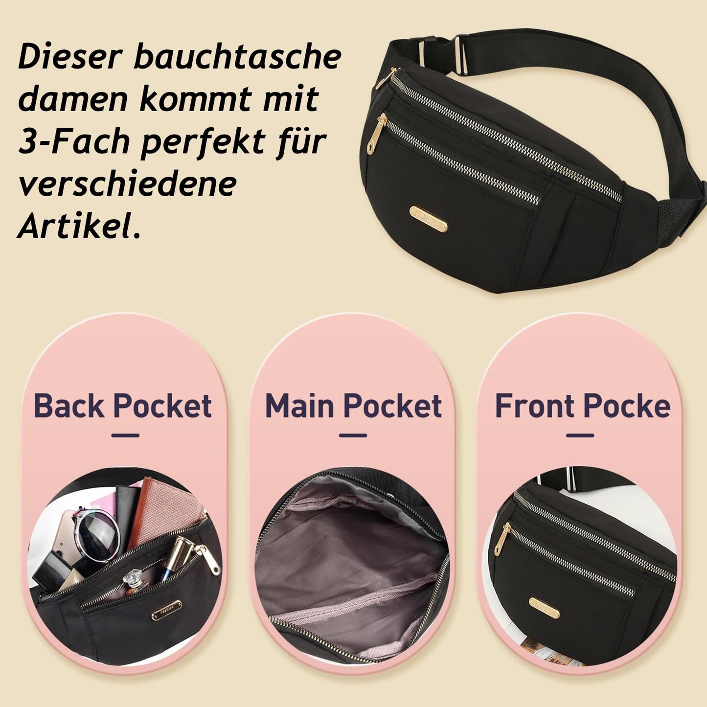 Stylish Waist Bag for Men & Women – Adjustable Hip Bag