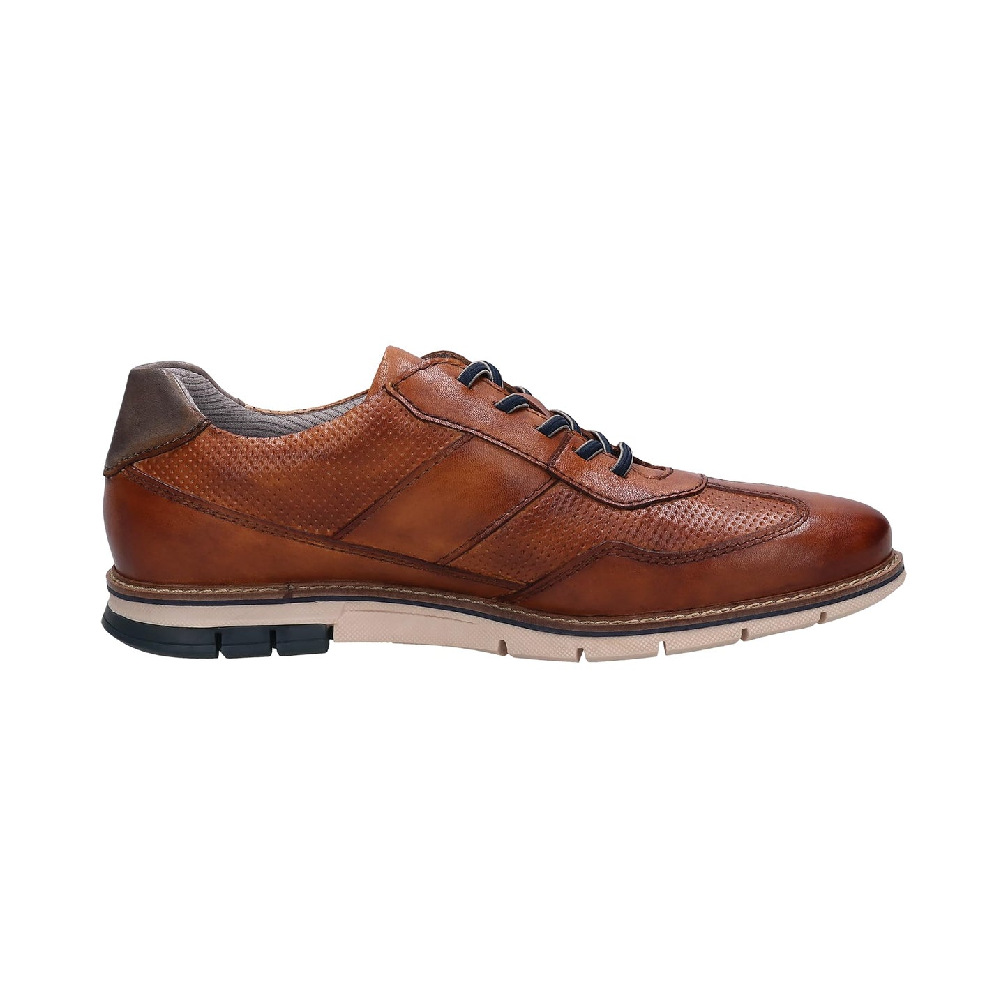 bugatti Men’s Sneakers – Leather Lace-Up Shoes with Elastic Laces
