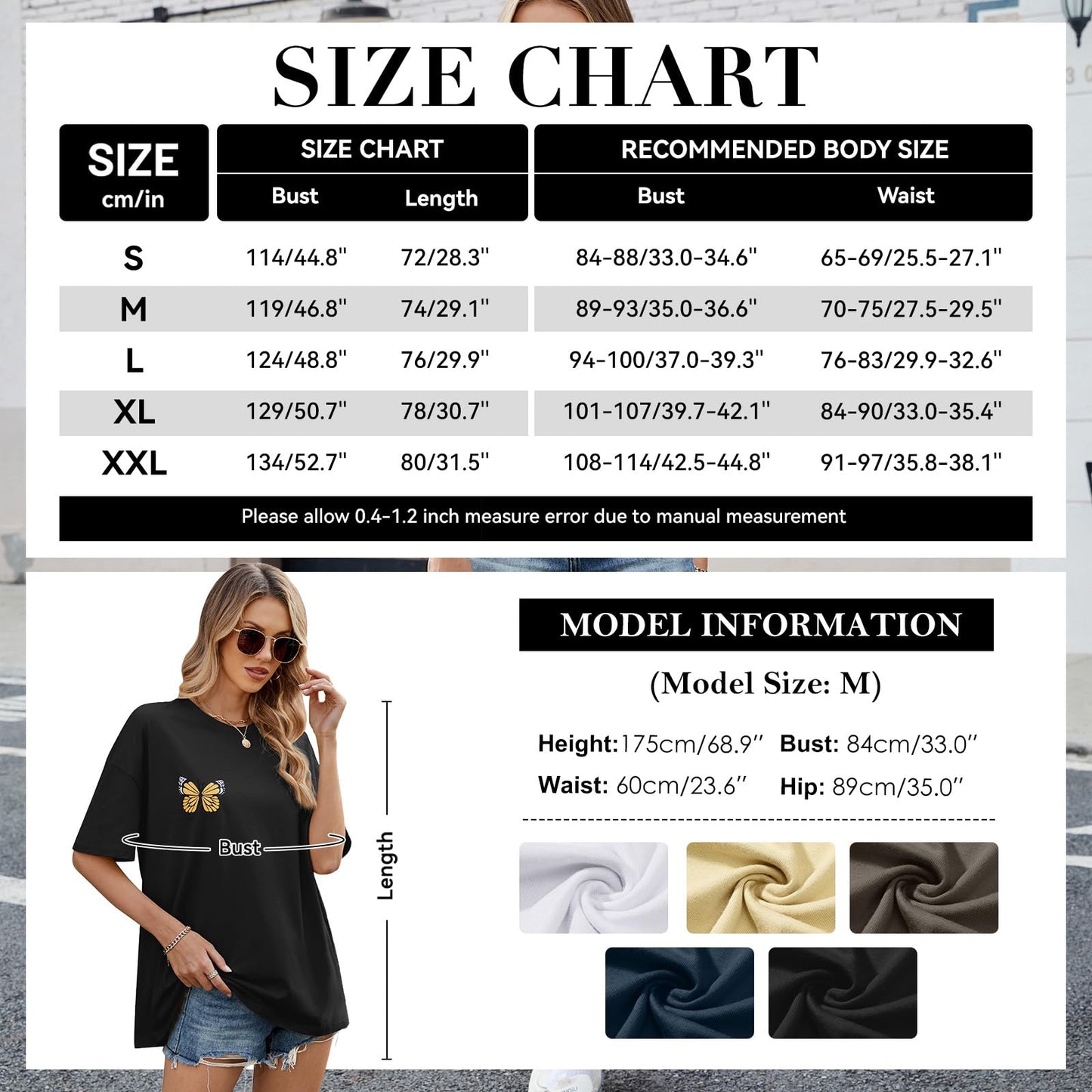 Women’s Oversized Butterfly Print T-Shirt