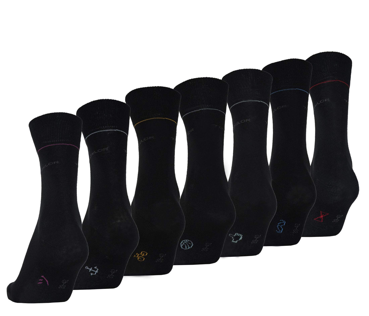 TOM TAILOR Men’s Socks – 7 Pairs in Striped Everyday Cotton Box