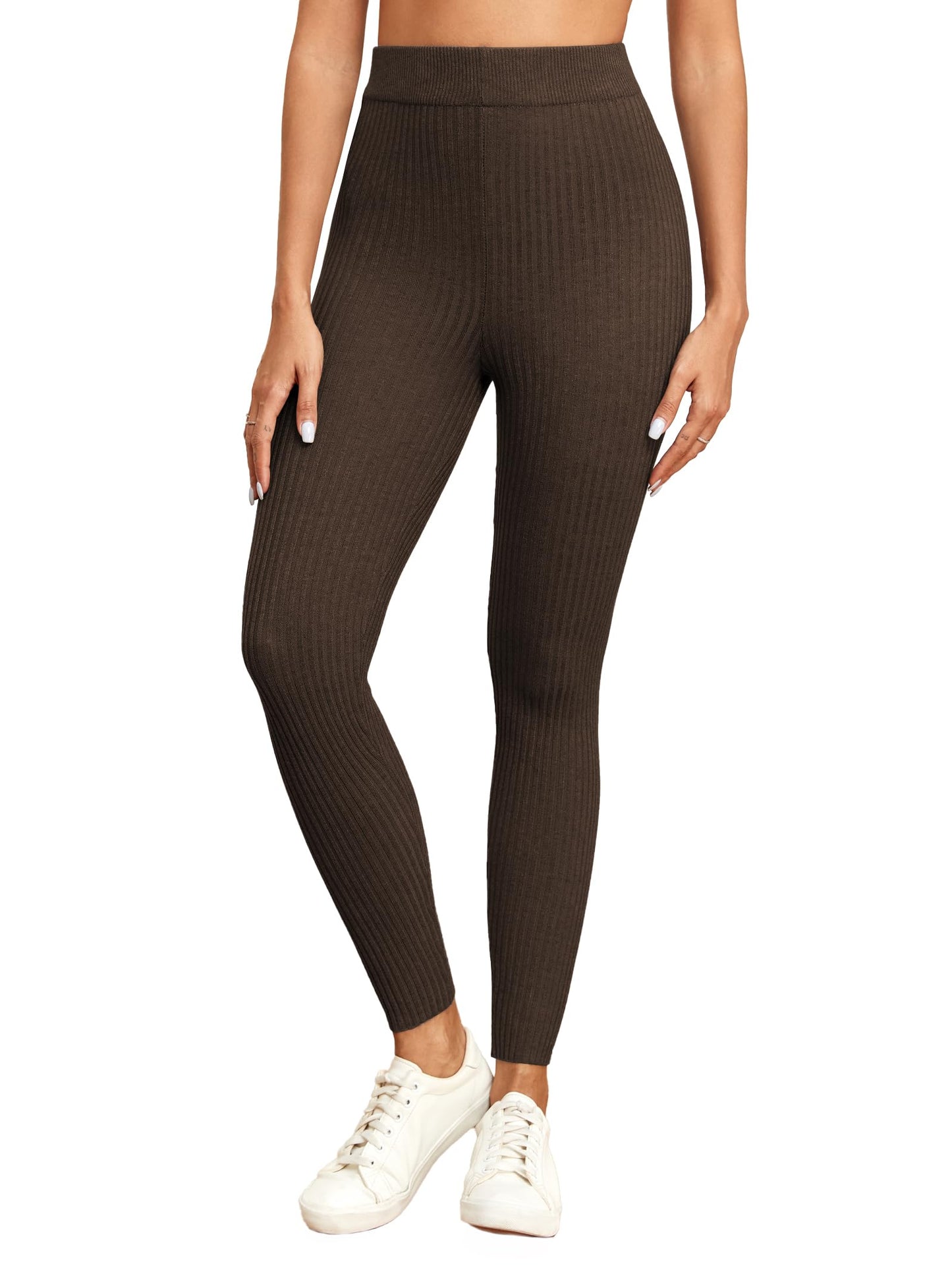Famulily High-Waisted Ribbed Knit Leggings for Women