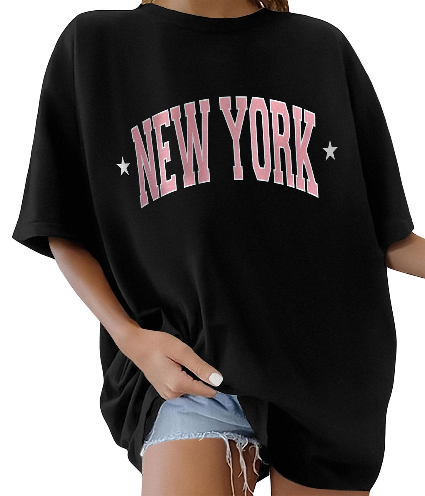 Women’s Oversized Cotton T-Shirt – Round Neck Short Sleeve