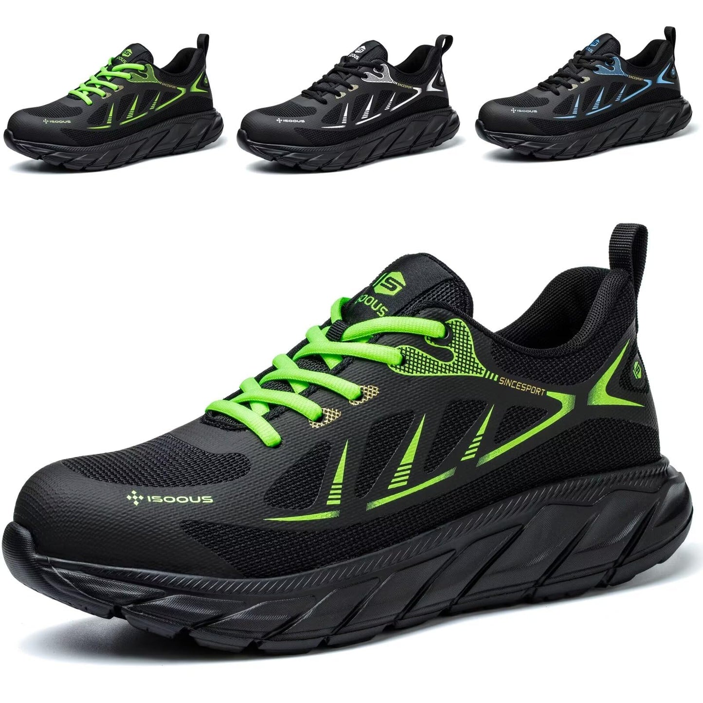 ISOOUS Safety Shoes – Lightweight Steel Toe Work Sneakers