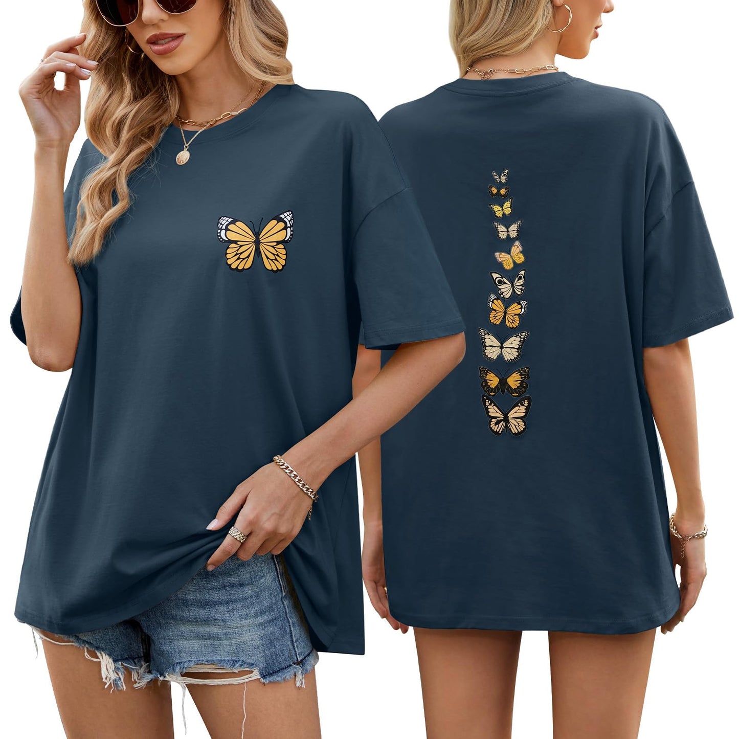 Women’s Oversized Butterfly Print T-Shirt
