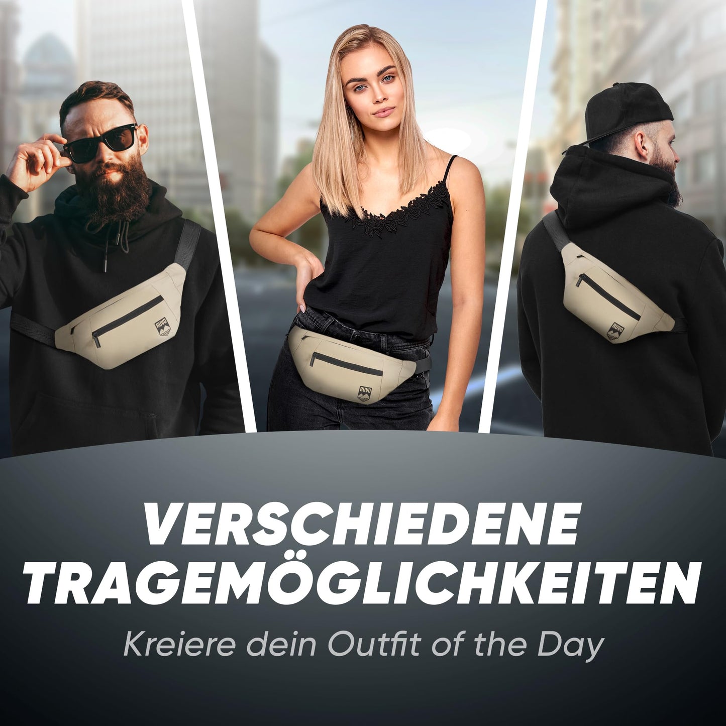 RUVO Waist Bag – Stylish & Spacious Unisex Hip Bag for Every Activity
