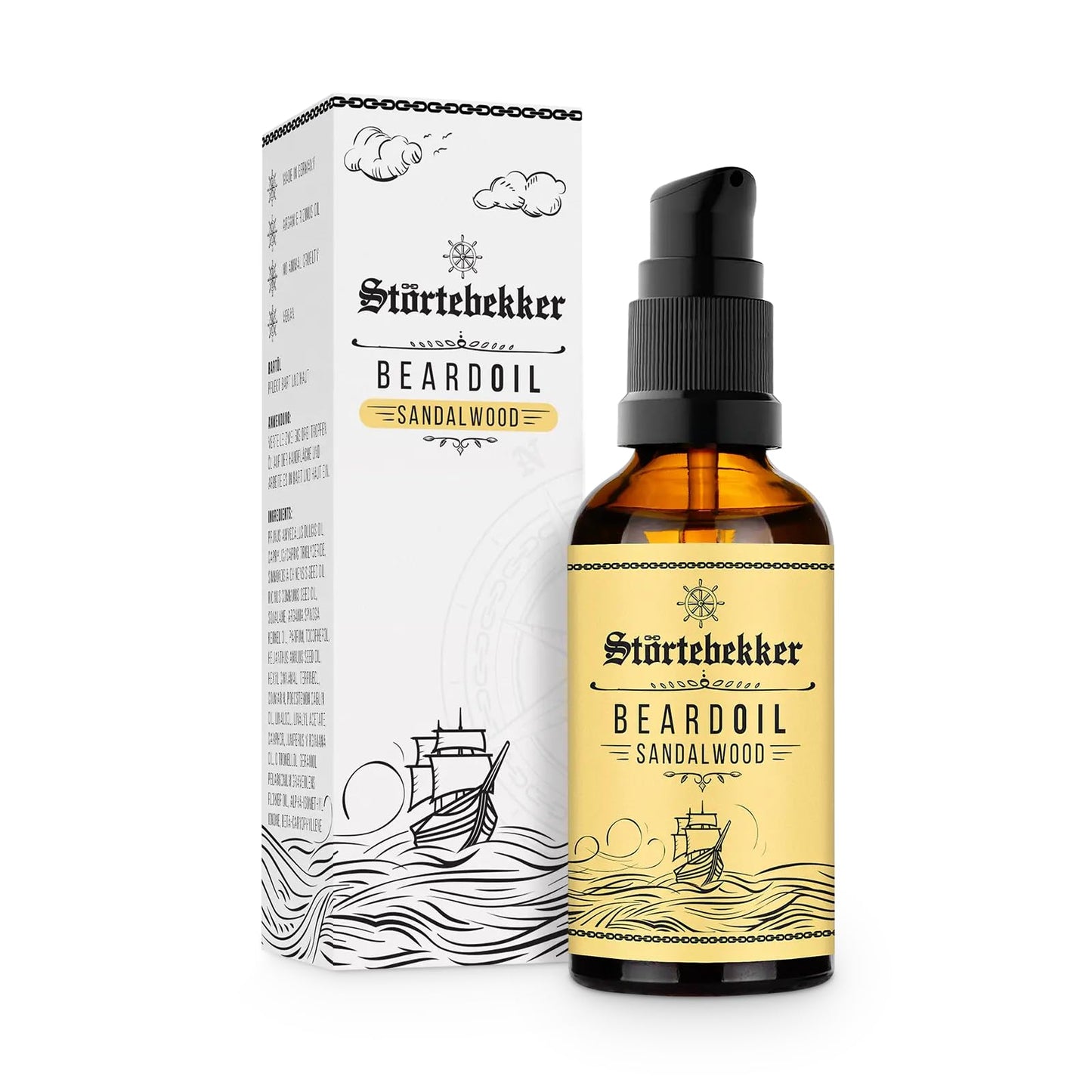 Störtebekker® Premium Bartöl Crusoe - tägliche Bartpflege für 3-Tage-Bart bis Vollbart - 50ml Beard Oil Vegan - Bart Öl Herren mit angenehmen Duft - Hochwertige Inhaltsstoffe - Made in Germany
