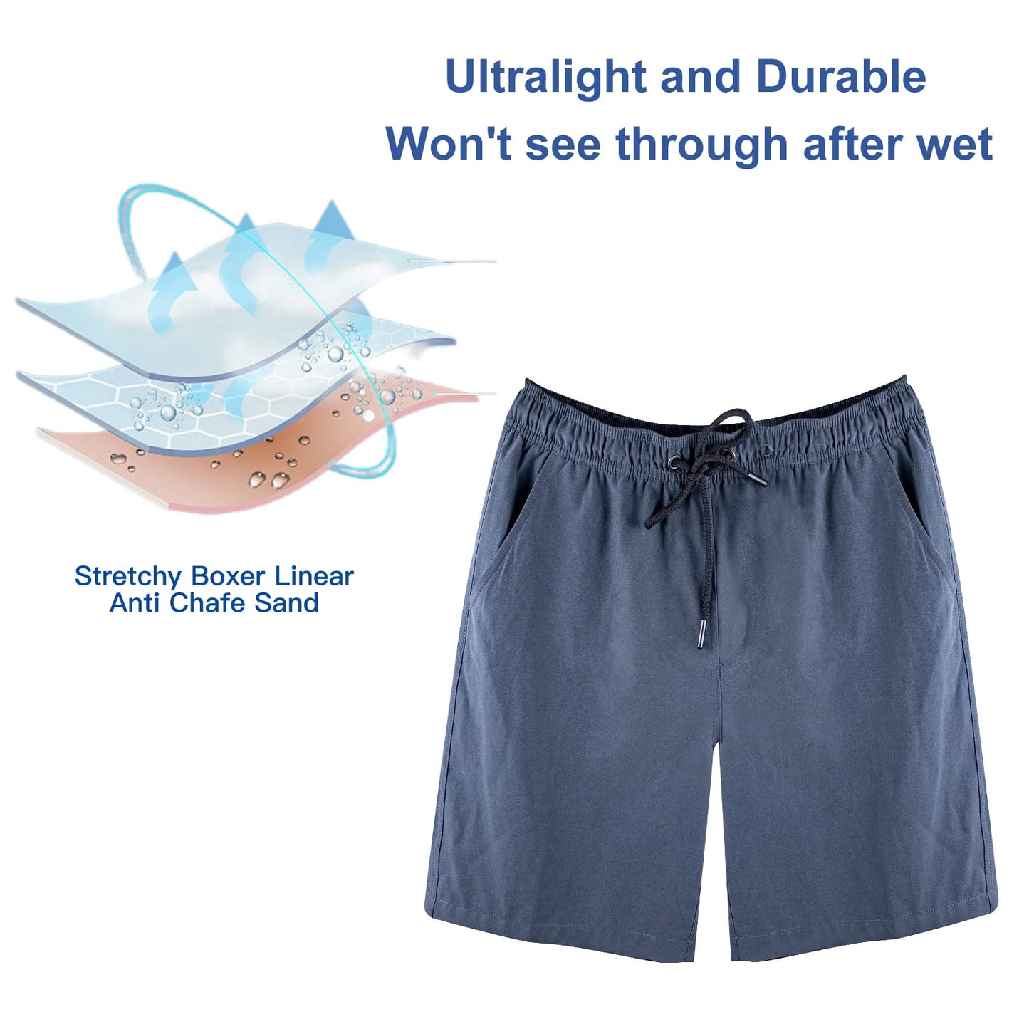 Men’s 2-in-1 Quick-Dry Swim Shorts – Compression Liner Boardshorts