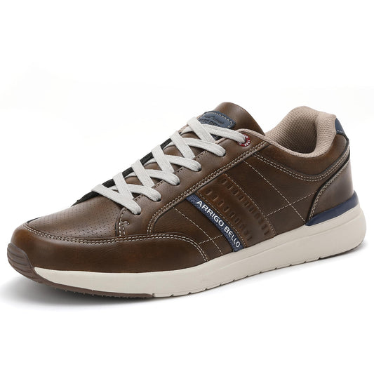 Men’s Casual Fashion Sneakers – Lightweight Non-Slip Faux Leather Shoes