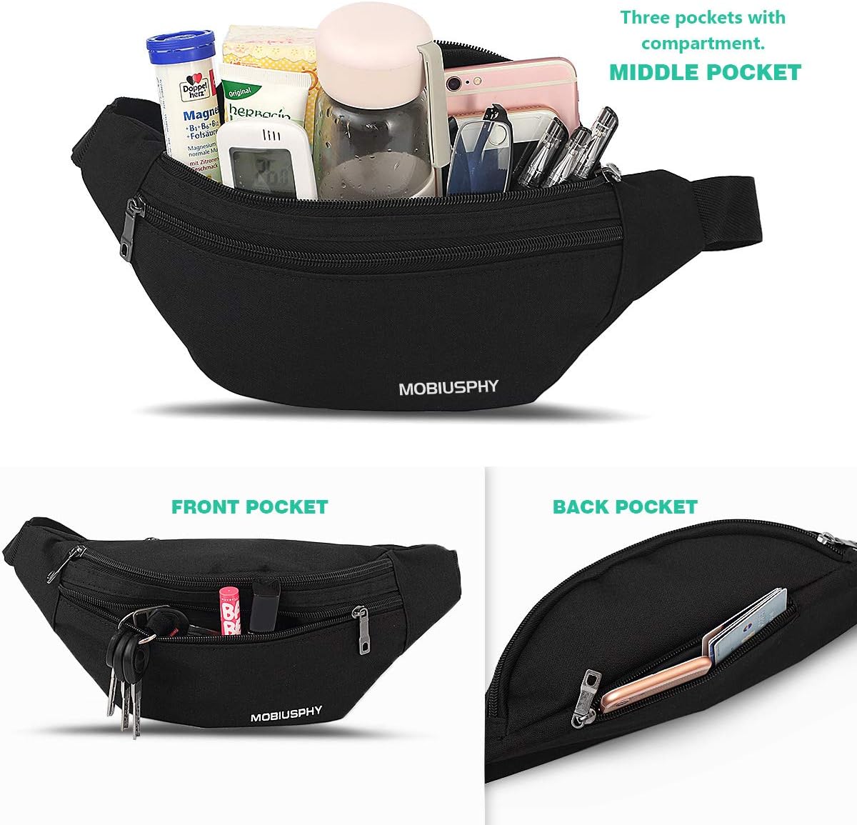 Unisex Waist Bag – Waterproof Running Belt Fanny Pack for Men & Women