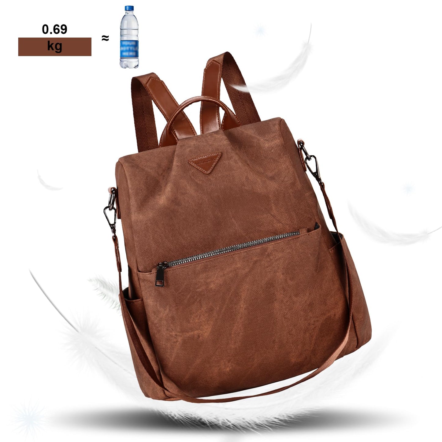 Small Vegan Leather Anti-Theft Backpack for Women