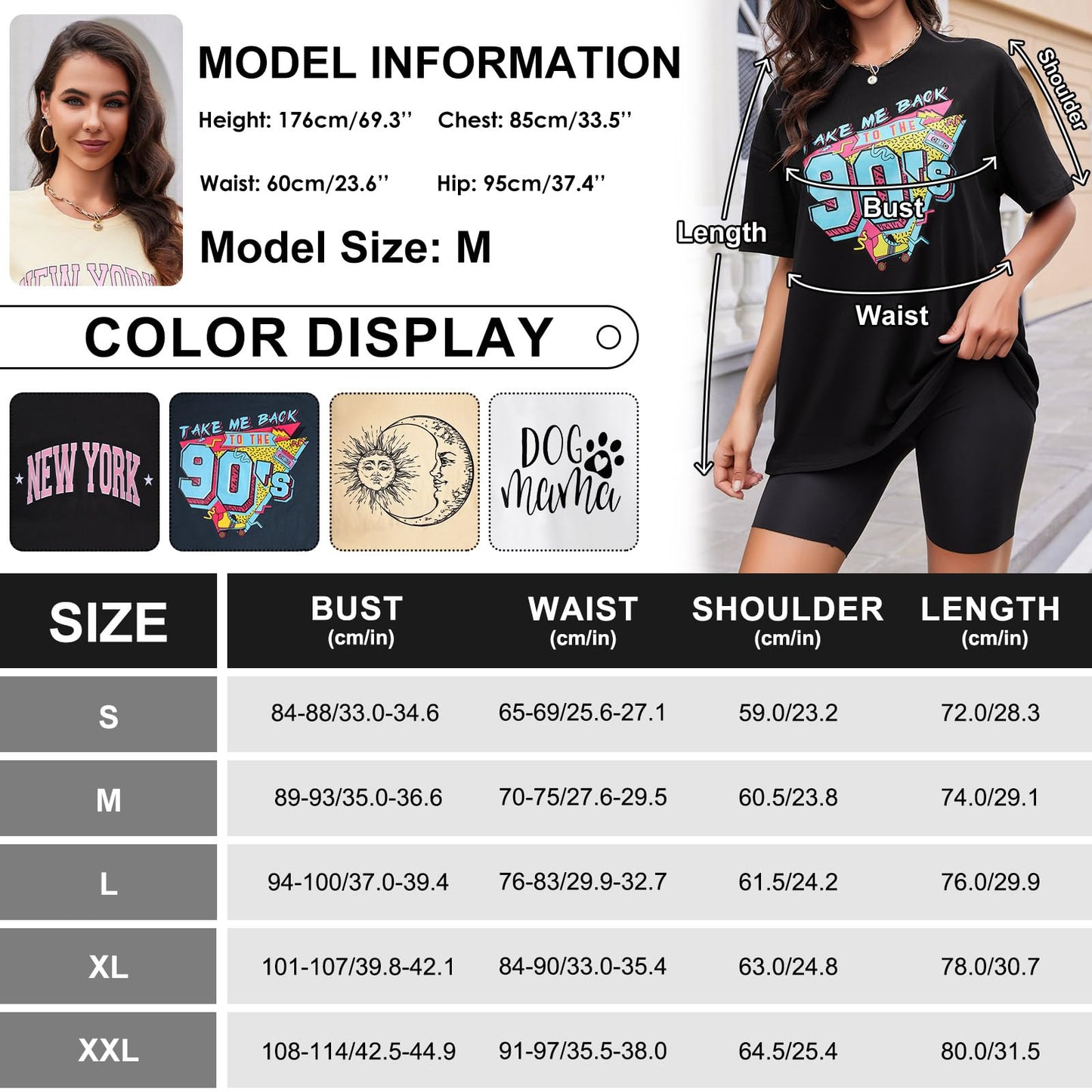 Women’s Oversized Cotton T-Shirt – Round Neck Short Sleeve