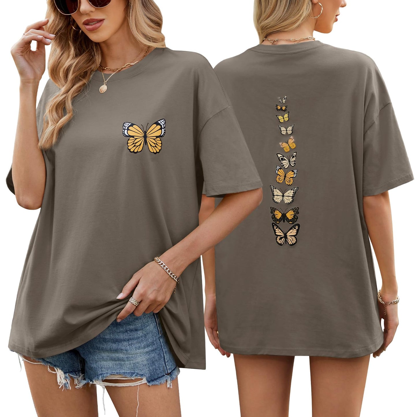 Women’s Oversized Butterfly Print T-Shirt