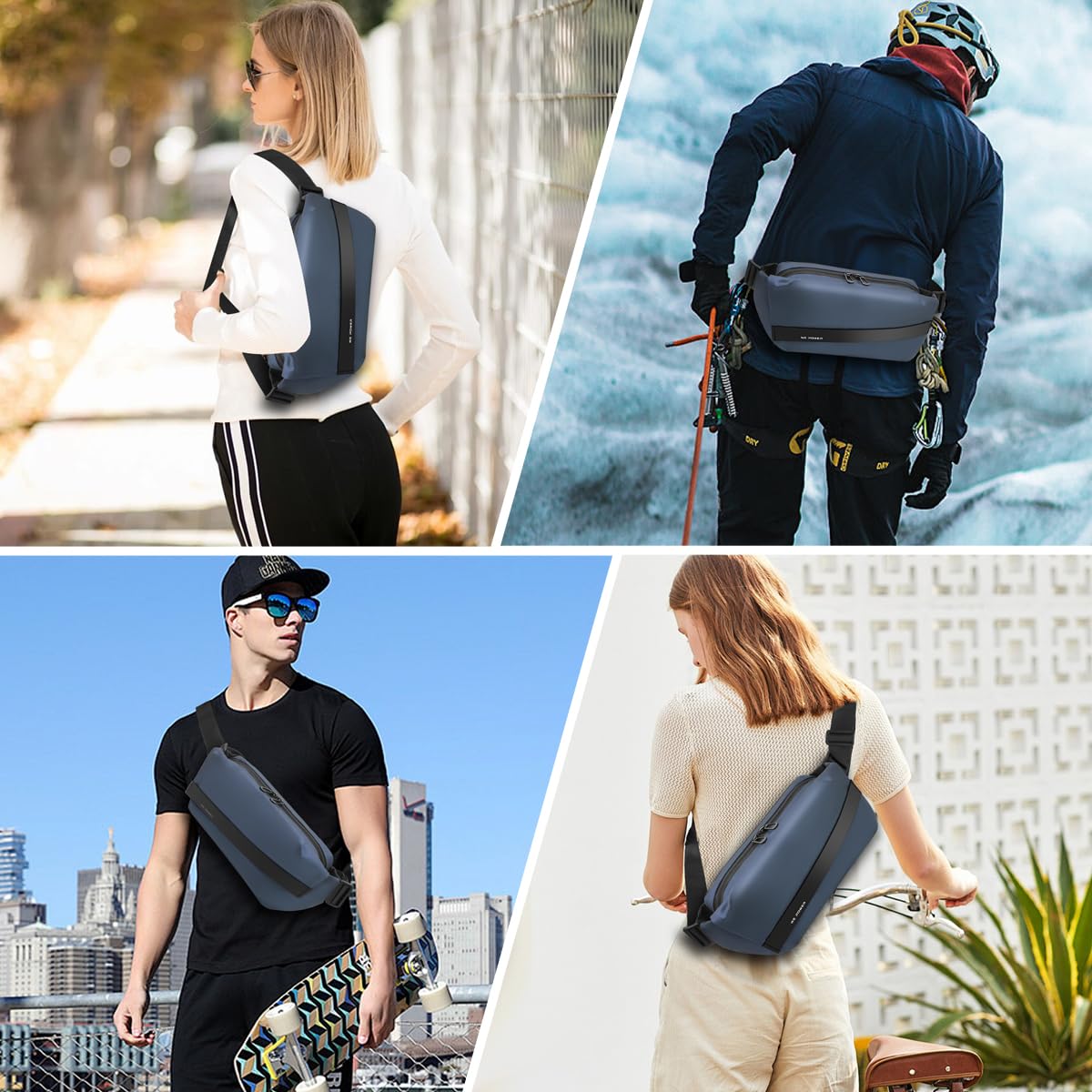 REETEE Waterproof Waist Bag – Multifunctional Sling Bag for Men & Women