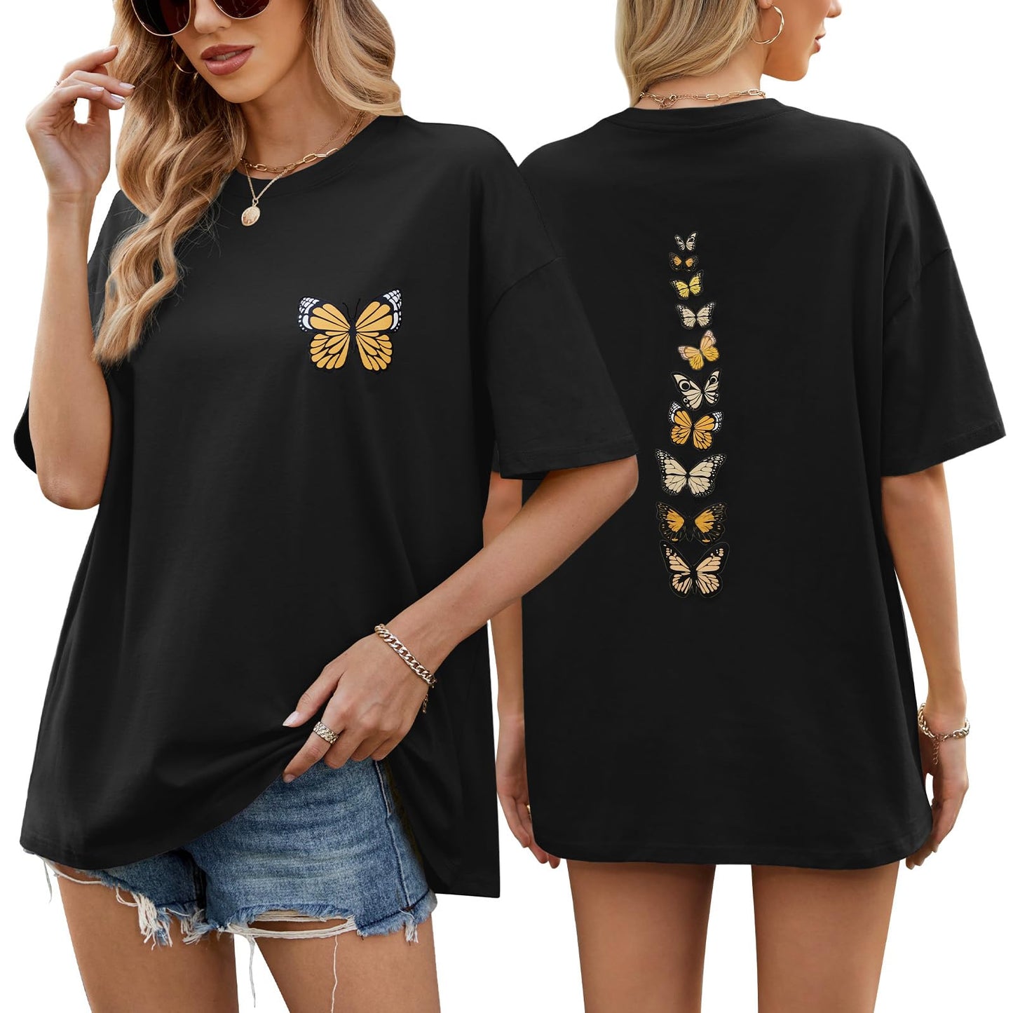 Women’s Oversized Butterfly Print T-Shirt
