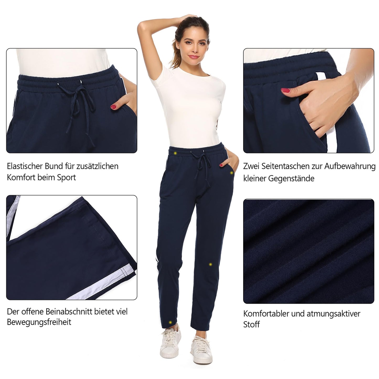 Aseniza Women's Jogging Pants – High Waist Cotton Sports Pants