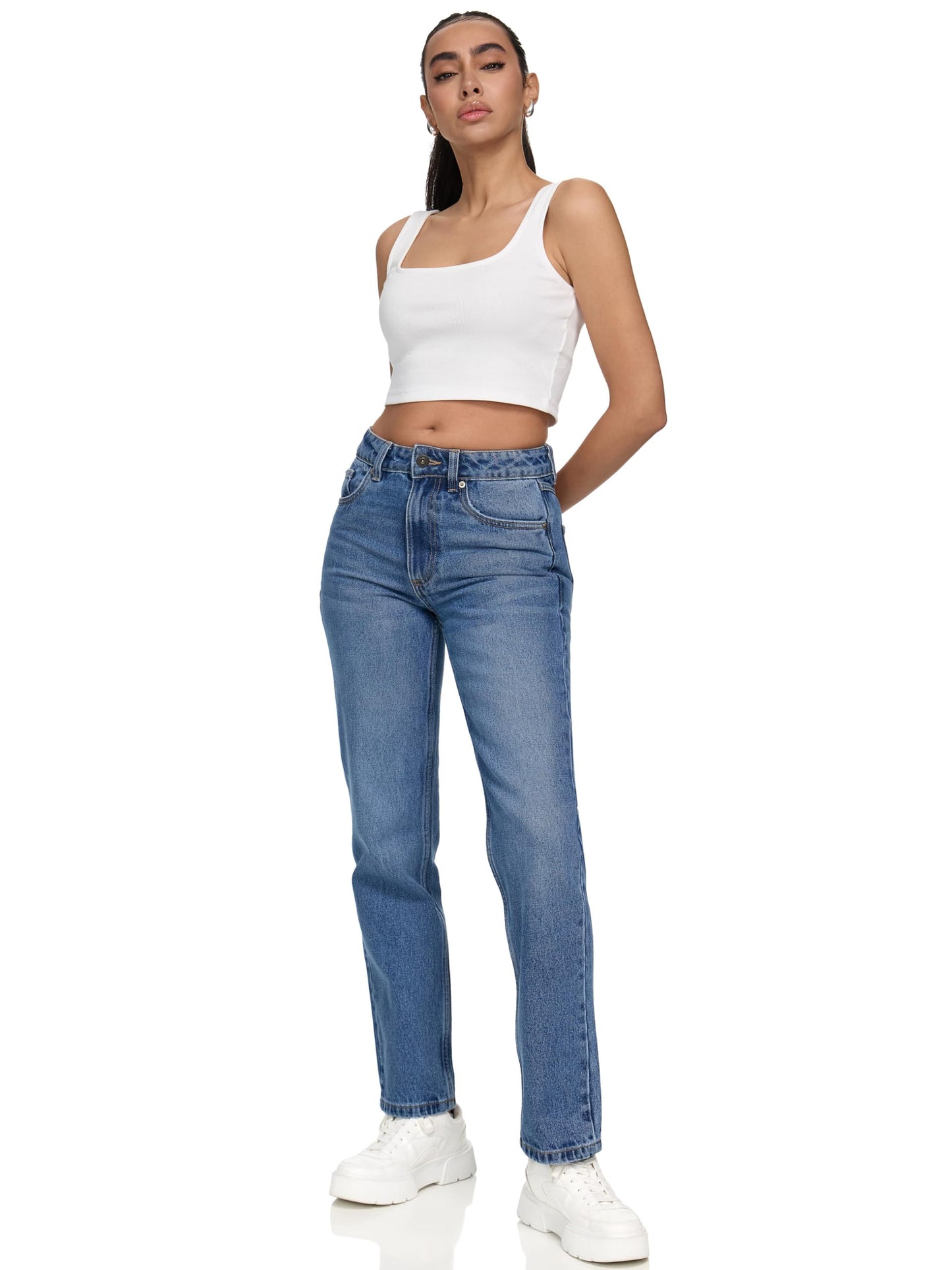 REPUBLIX Women’s Loose Fit Jeans RJ-1002 – Mid-Rise 100% Cotton Denim
