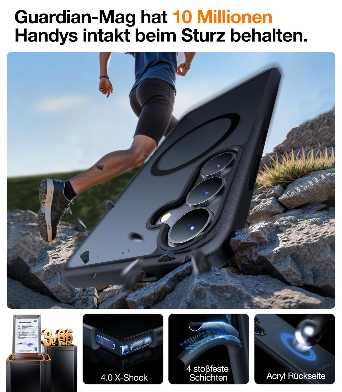 TORRAS For Samsung Galaxy S25 Ultra Case for MagSafe No.1 Protective Power and Magnetic Force S25 Ultra Case Military Level Shockproof Scratch-Resistant with Airbags Hard Case Protective Case Guardian 