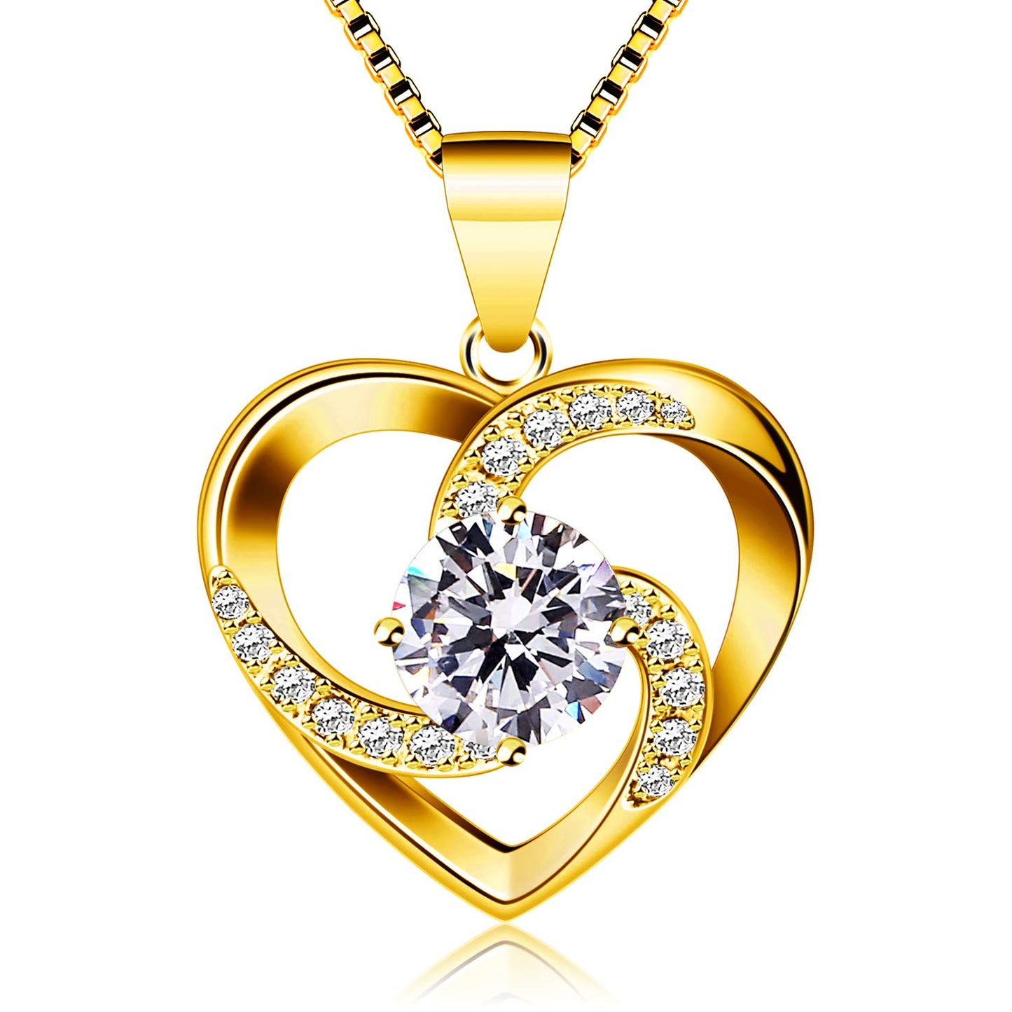 B.Catcher “Love is Happiness” Heart Pendant Necklace