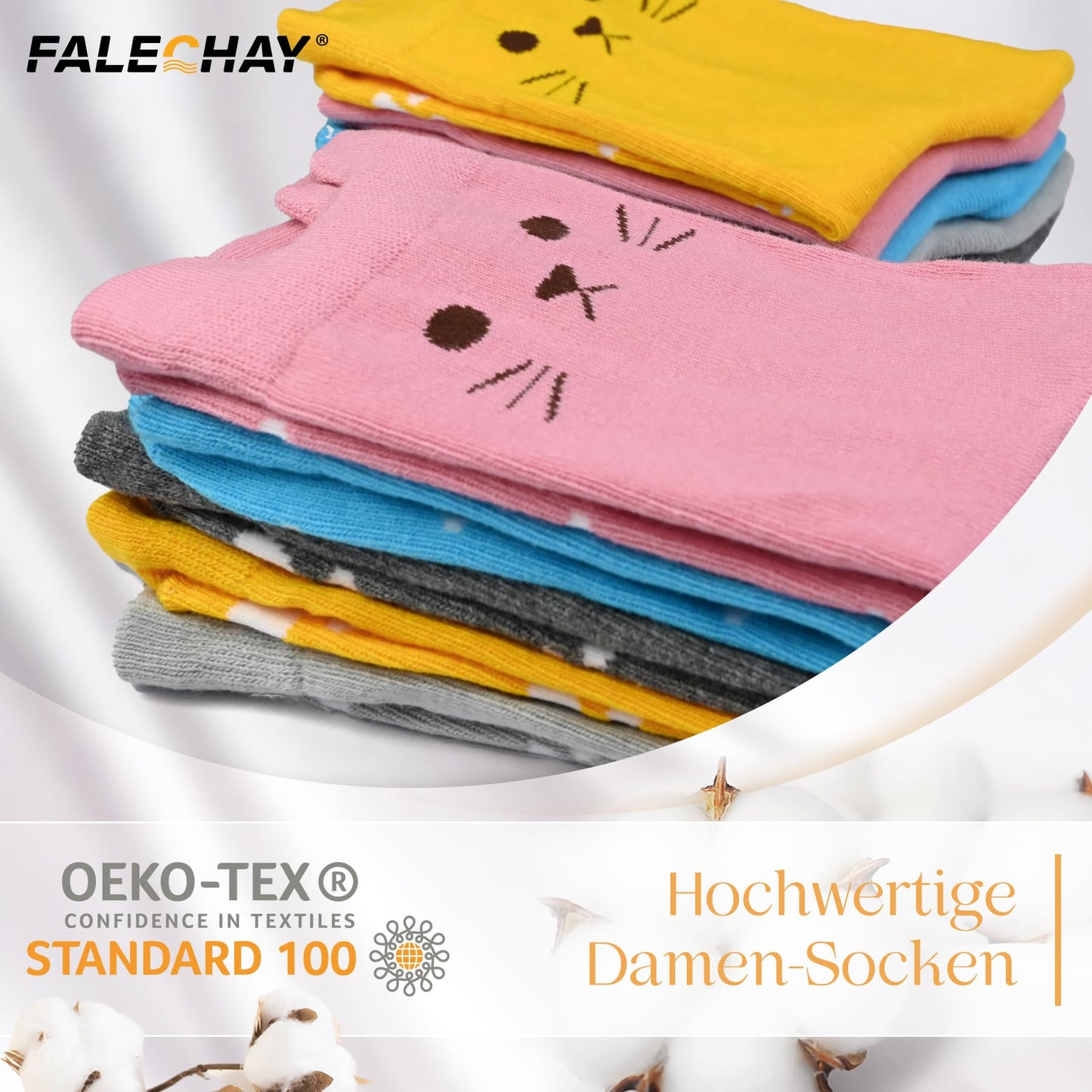 Falechay Women's Socks 10 Pairs – Colorful Cotton Sports Socks