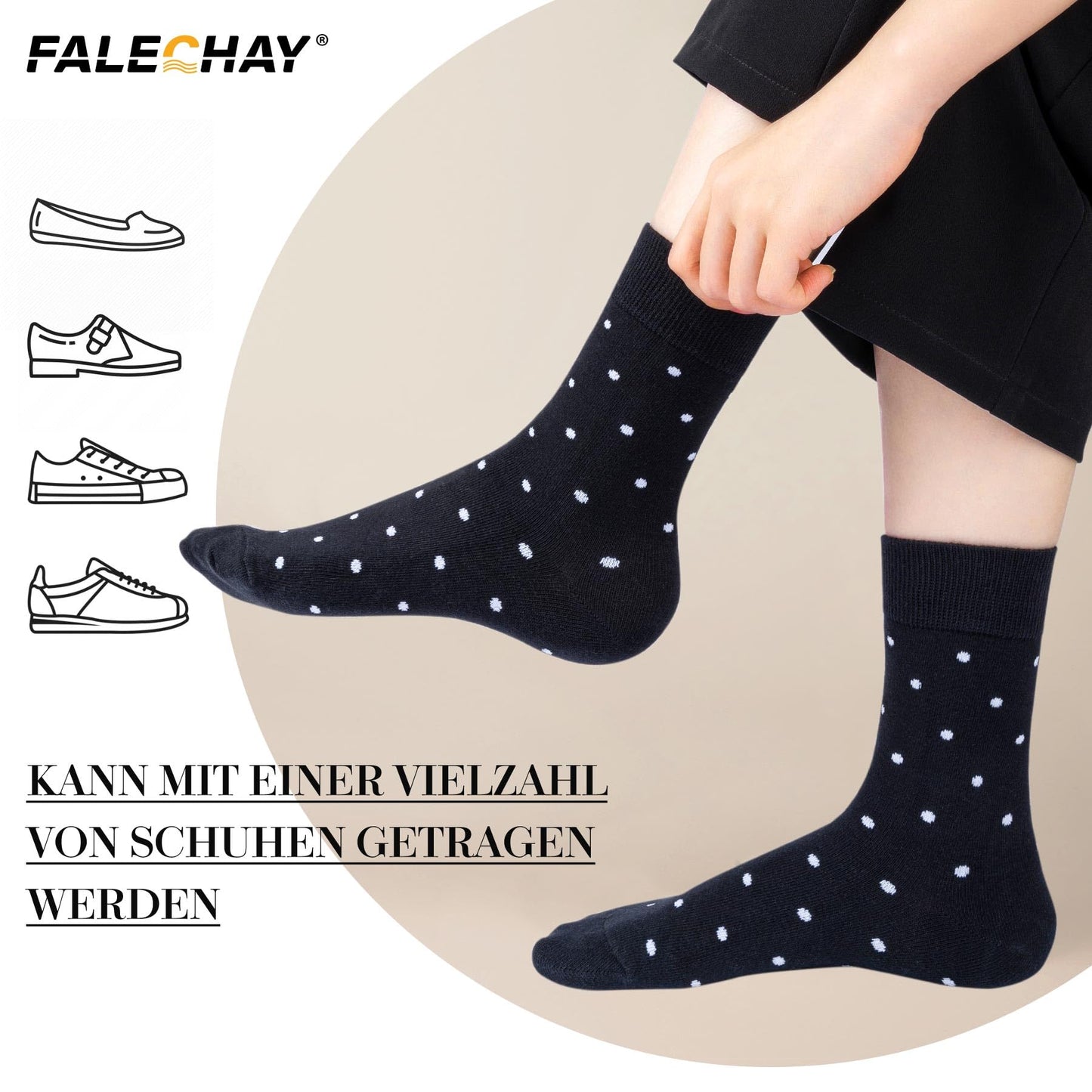 Falechay Women's Socks 10 Pairs – Colorful Cotton Sports Socks
