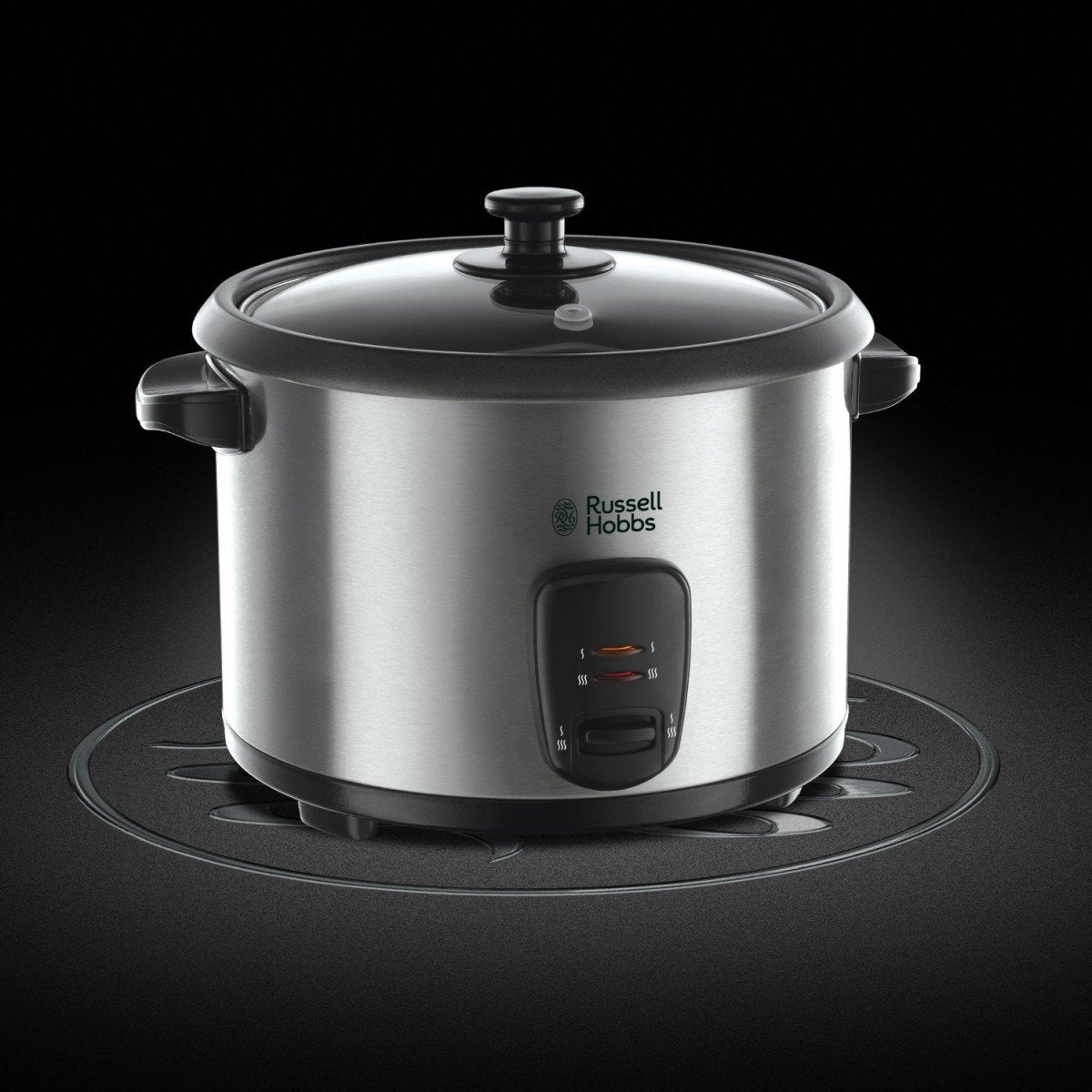 Russell Hobbs Reiskocher [1,8l] inkl. Dampfgarer -Einsatz (Warmhaltefunktion, antihaftbeschichteter Gartopf, Reislöffel & Messbecher, Edelstahl, Glas-Deckel, Schongarer für Gemüse & Fisch etc)19750-56