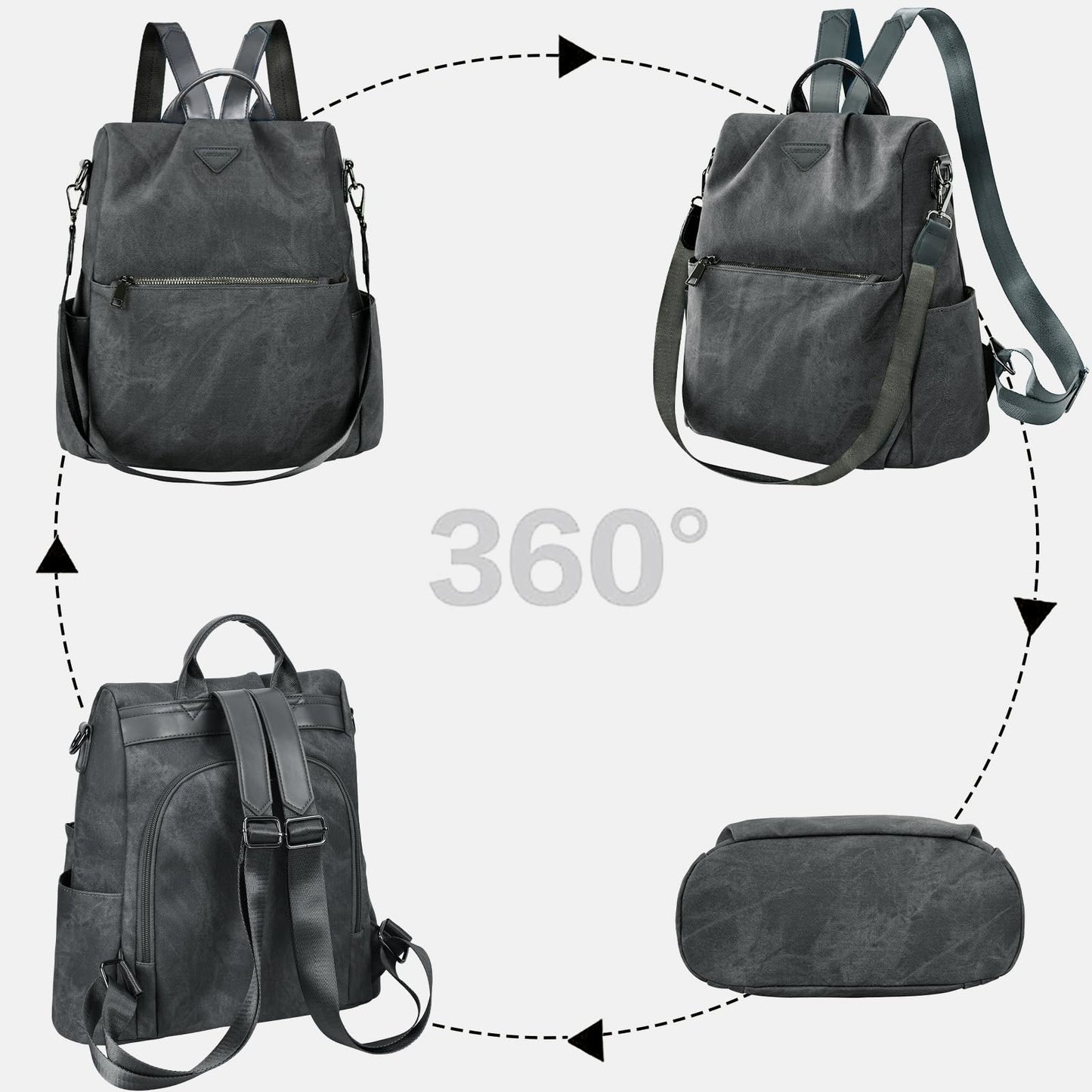 Small Vegan Leather Anti-Theft Backpack for Women