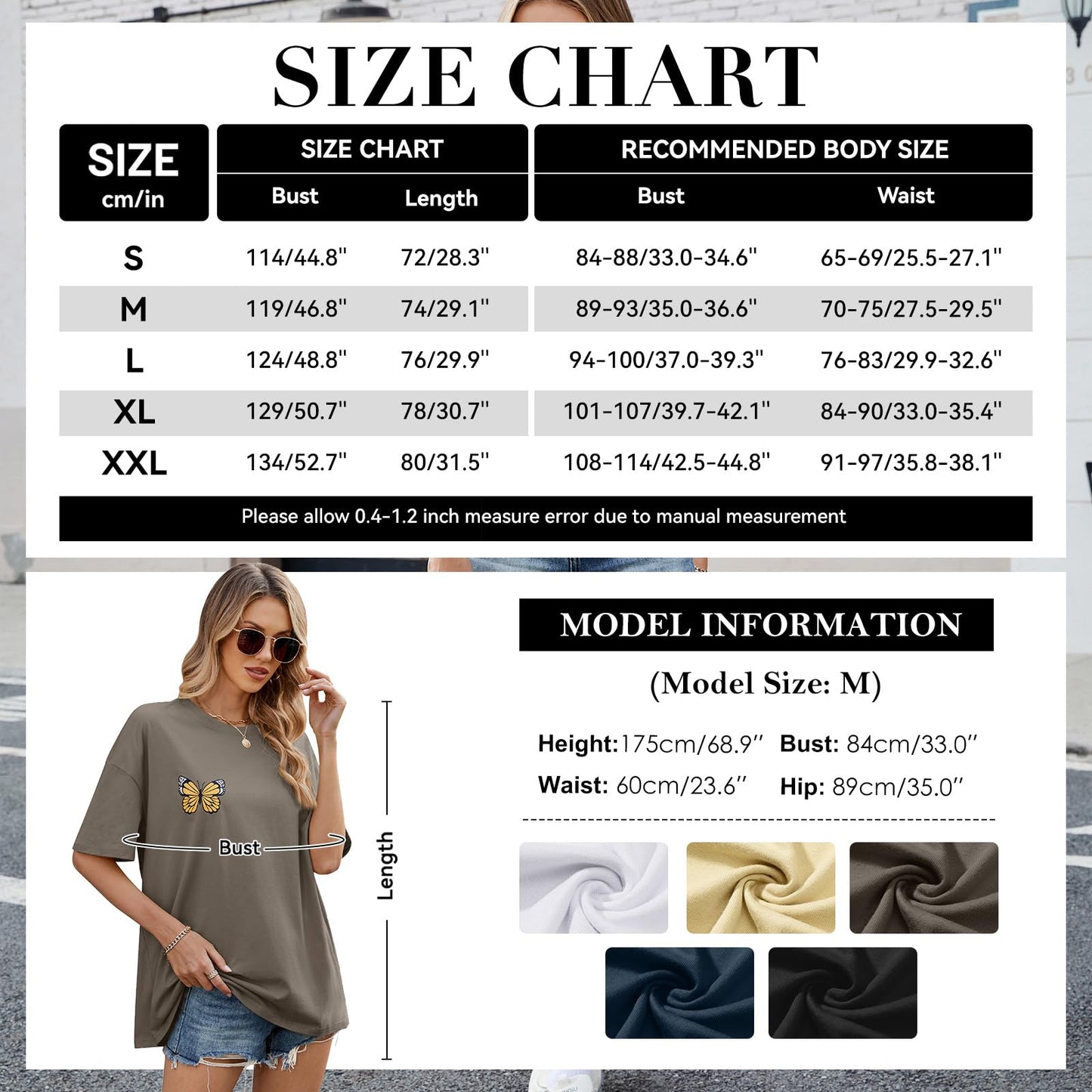Women’s Oversized Butterfly Print T-Shirt