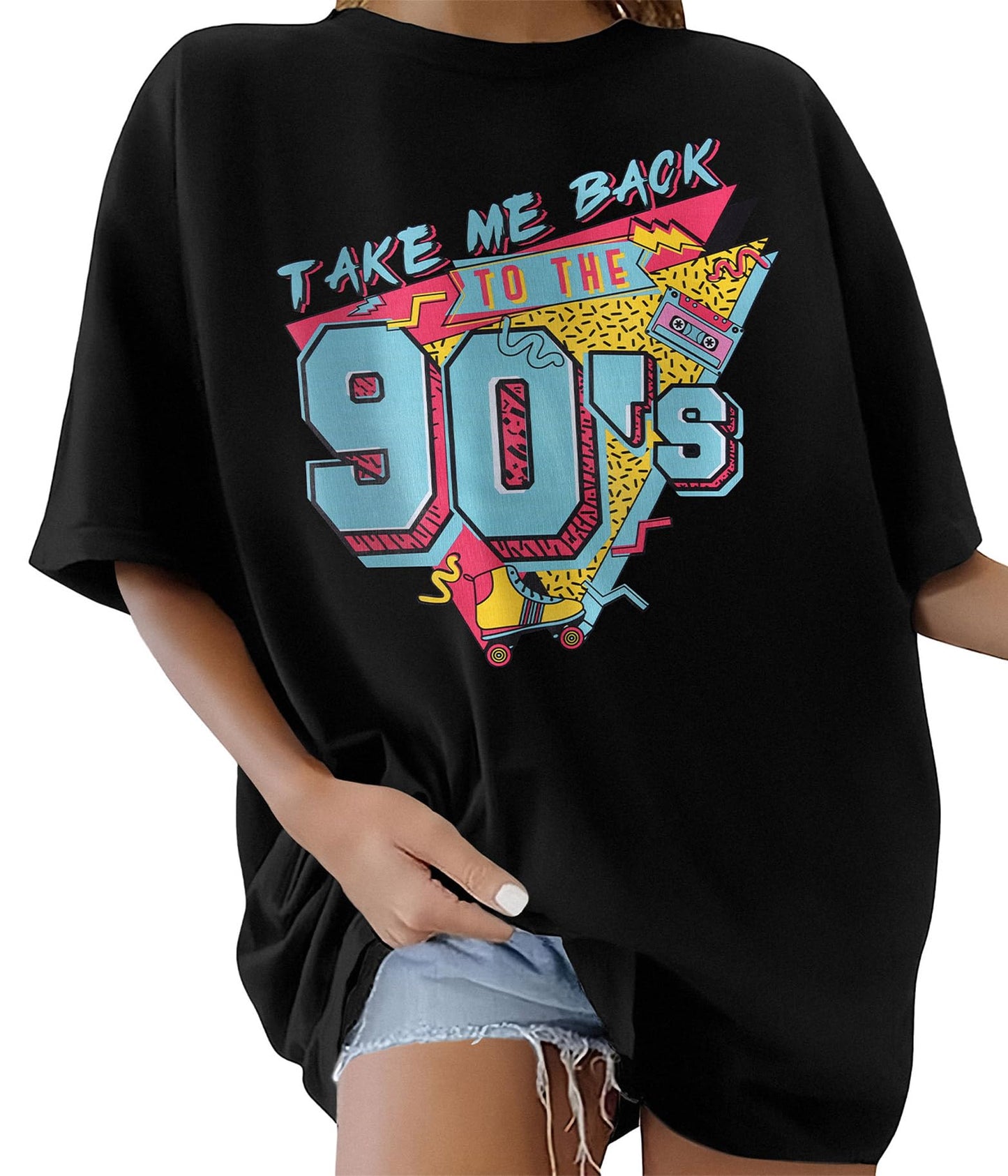 Women’s Oversized Cotton T-Shirt – Round Neck Short Sleeve