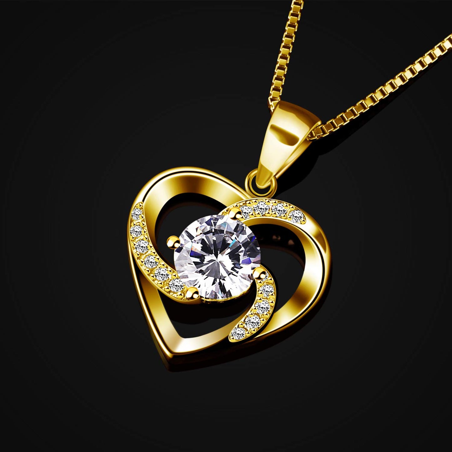 B.Catcher “Love is Happiness” Heart Pendant Necklace