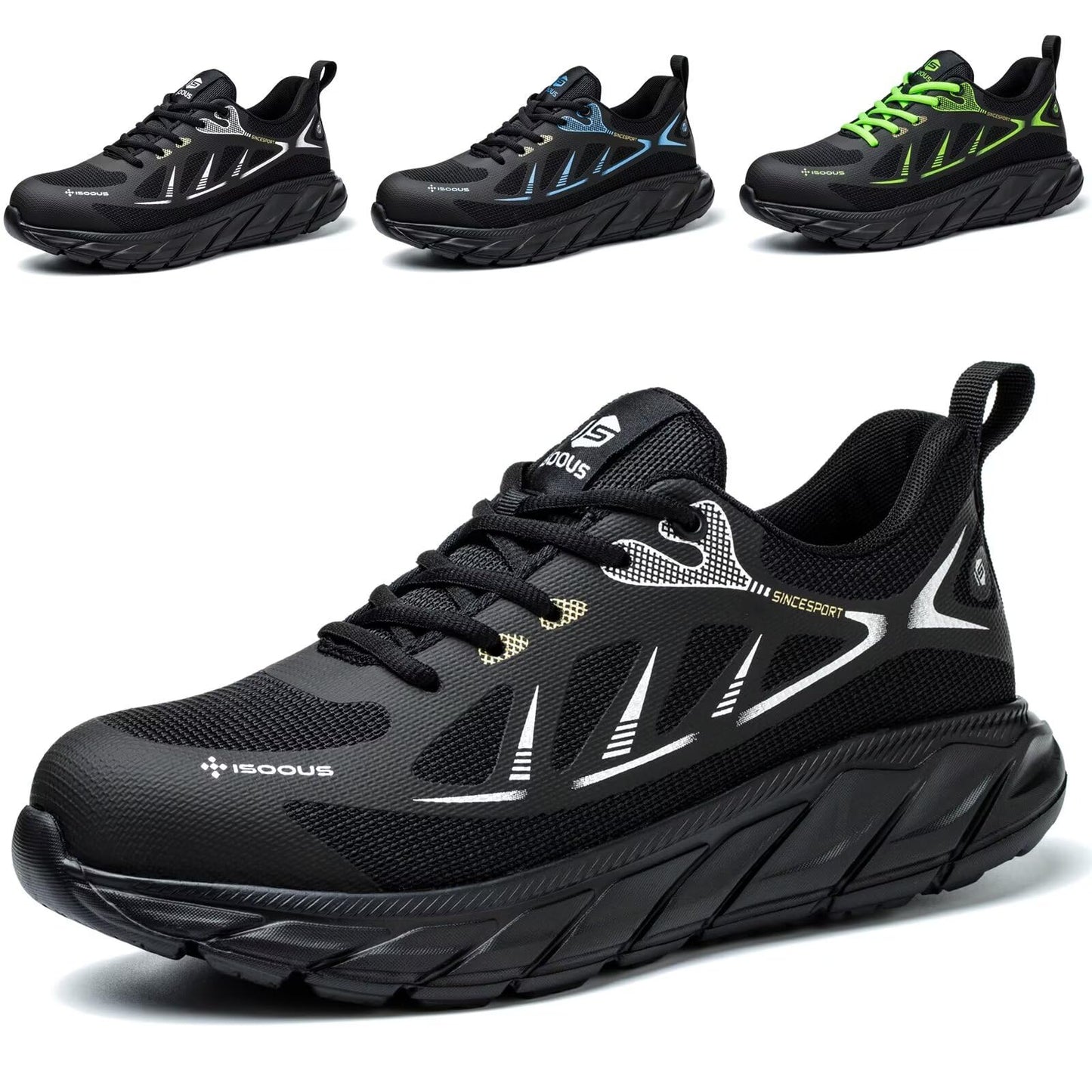 ISOOUS Safety Shoes – Lightweight Steel Toe Work Sneakers