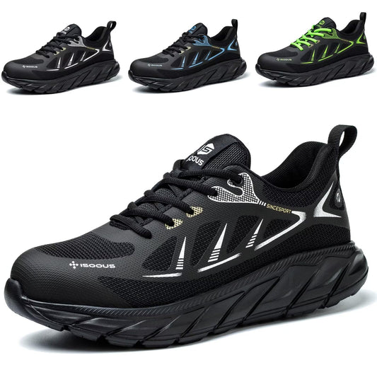 ISOOUS Safety Shoes – Lightweight Steel Toe Work Sneakers