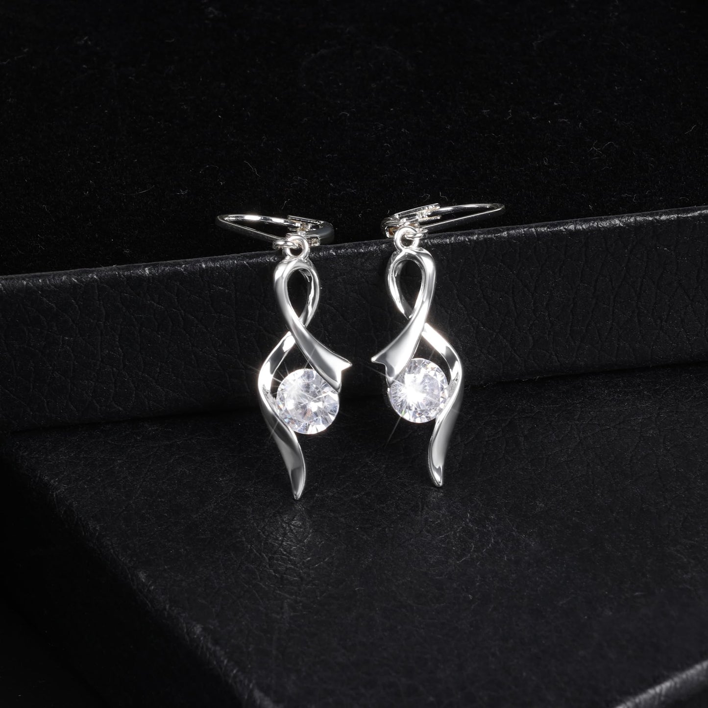 ALEXCRAFT Sterling Silver Infinity Drop Earrings for Women