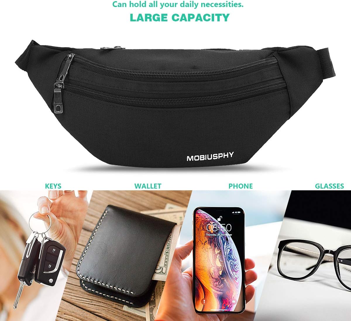 Unisex Waist Bag – Waterproof Running Belt Fanny Pack for Men & Women