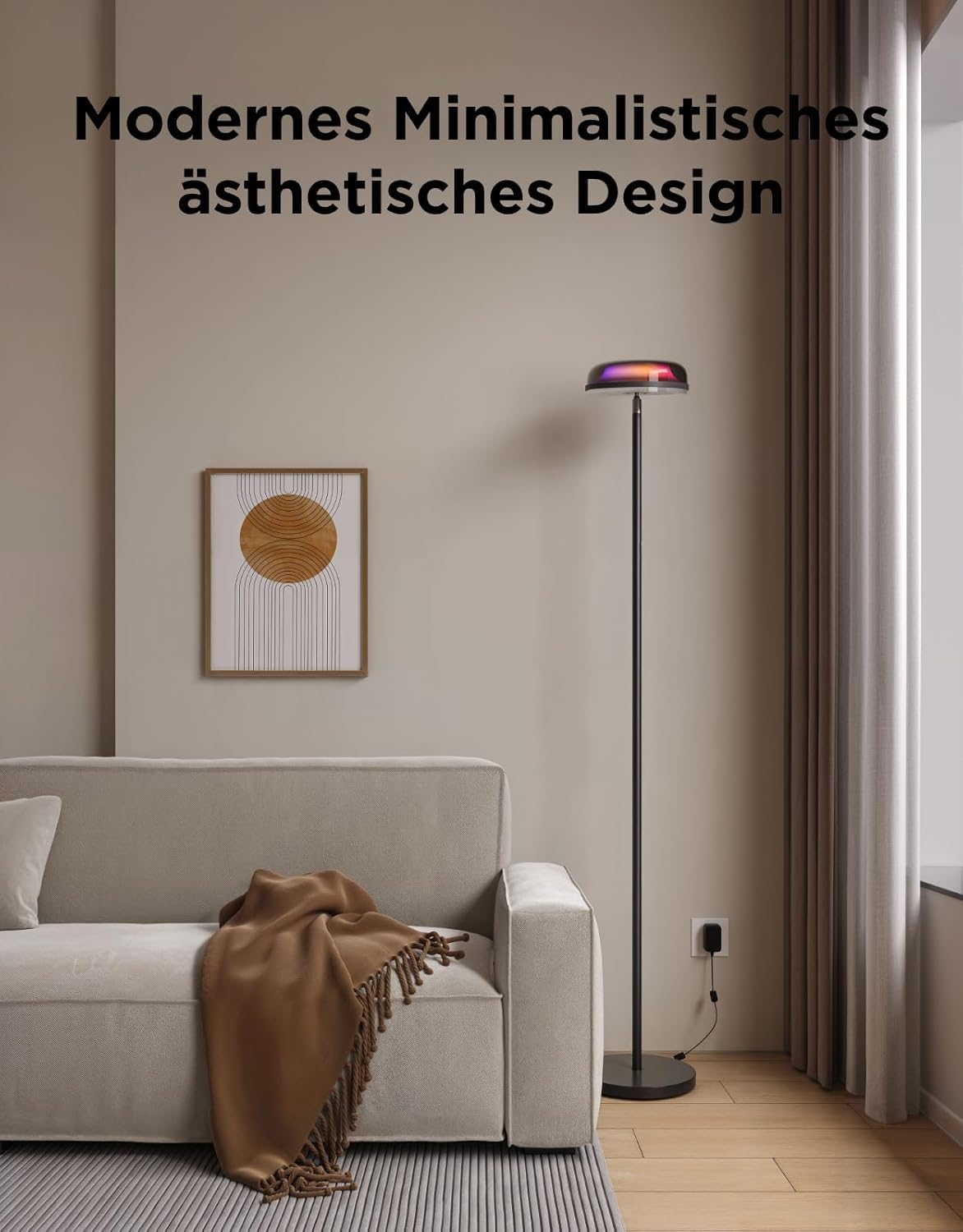Govee Deckenfluter Stehlampe Wellenbeleuchtung RGBICWW, Dreizonenbeleuchtung Stehlampe Kompatibel mit Matter und Alexa, 80+ SzenenModi,1000LM, 2700-6500k, für Schlafzimmer, Wohnzimmer und Höhle
