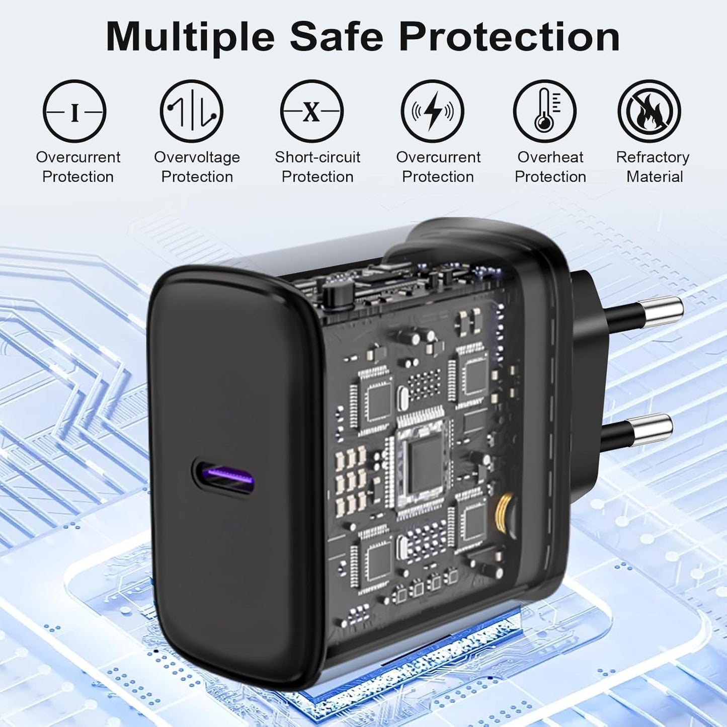 45 W USB C Charger Fast Charger and 2 m Fast Charging Cable for Samsung Galaxy S25 S24 S23 S22 S21 Ultra A56 A55 A54 A53 A16 A15 A13/S20, Fast Charger Power Supply USB C for iPhone Huawei Xiaomi 