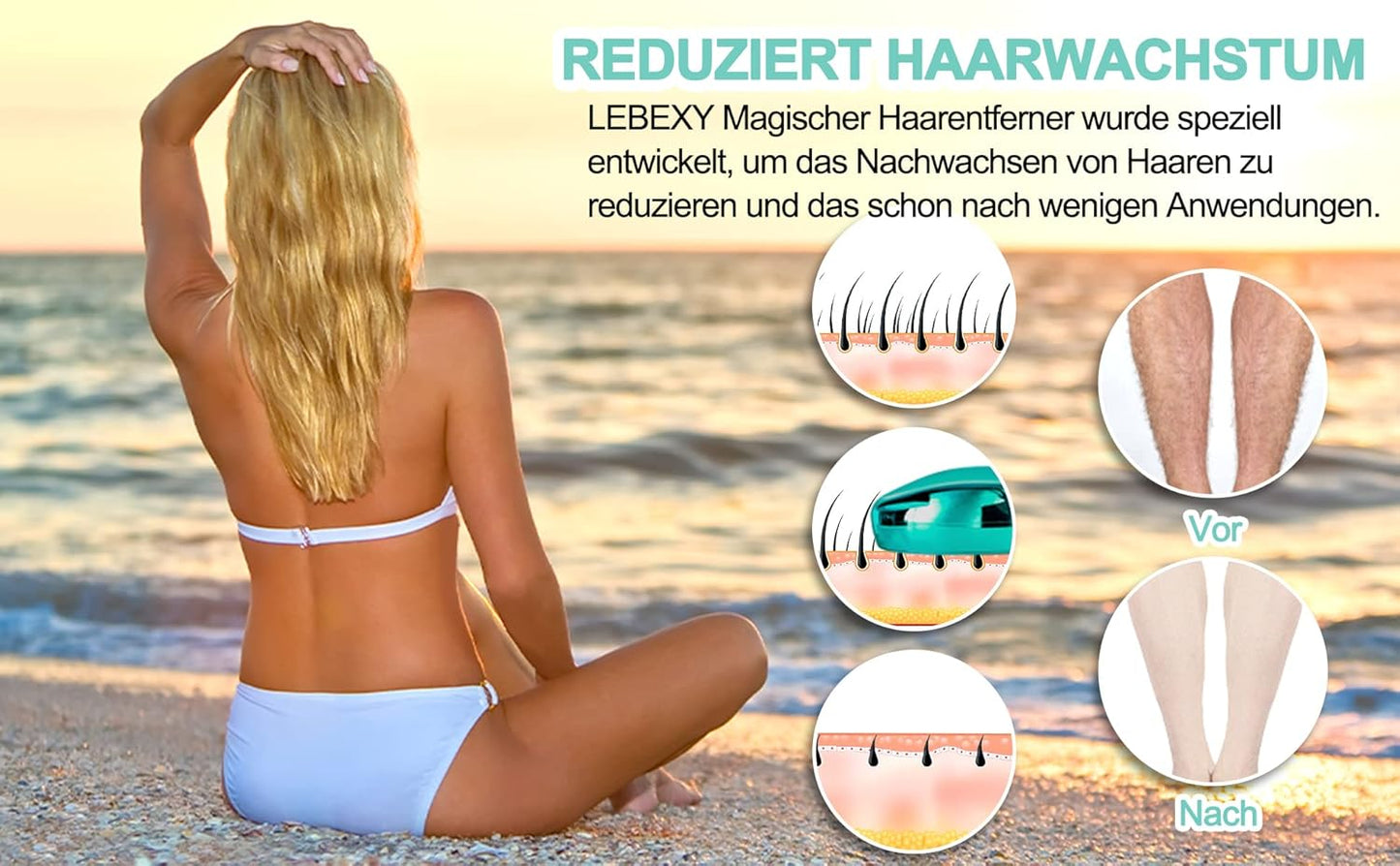 LEBEXY Nano Haarentferner Stein Damen | Crystal Haarentferner | Kristall Haarradierer | Haarentfernung Ohne Rasieren Schmerzen & Schneiden | Schmerzloser Haarentfernungsgerät Epilierer Werkzeug