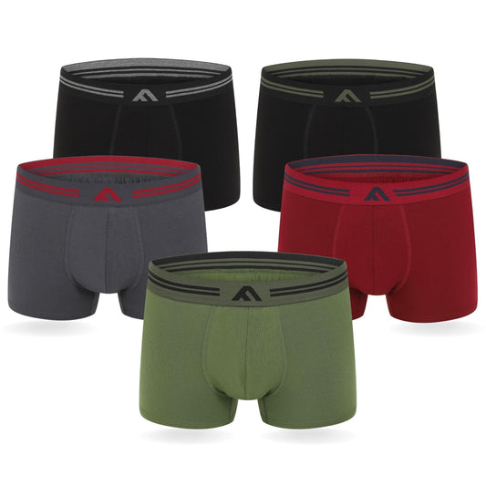 FM London 5-Pack Bamboo Men’s Boxer Shorts with Stretch-Fit Design