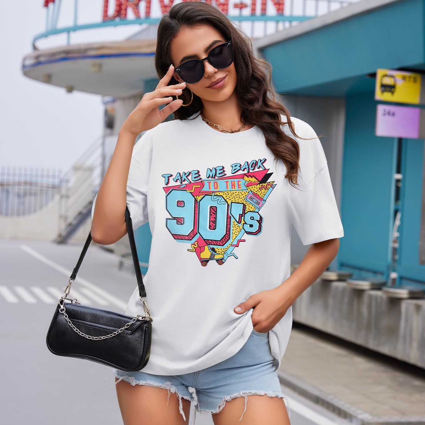 Women’s Oversized Cotton T-Shirt – Round Neck Short Sleeve