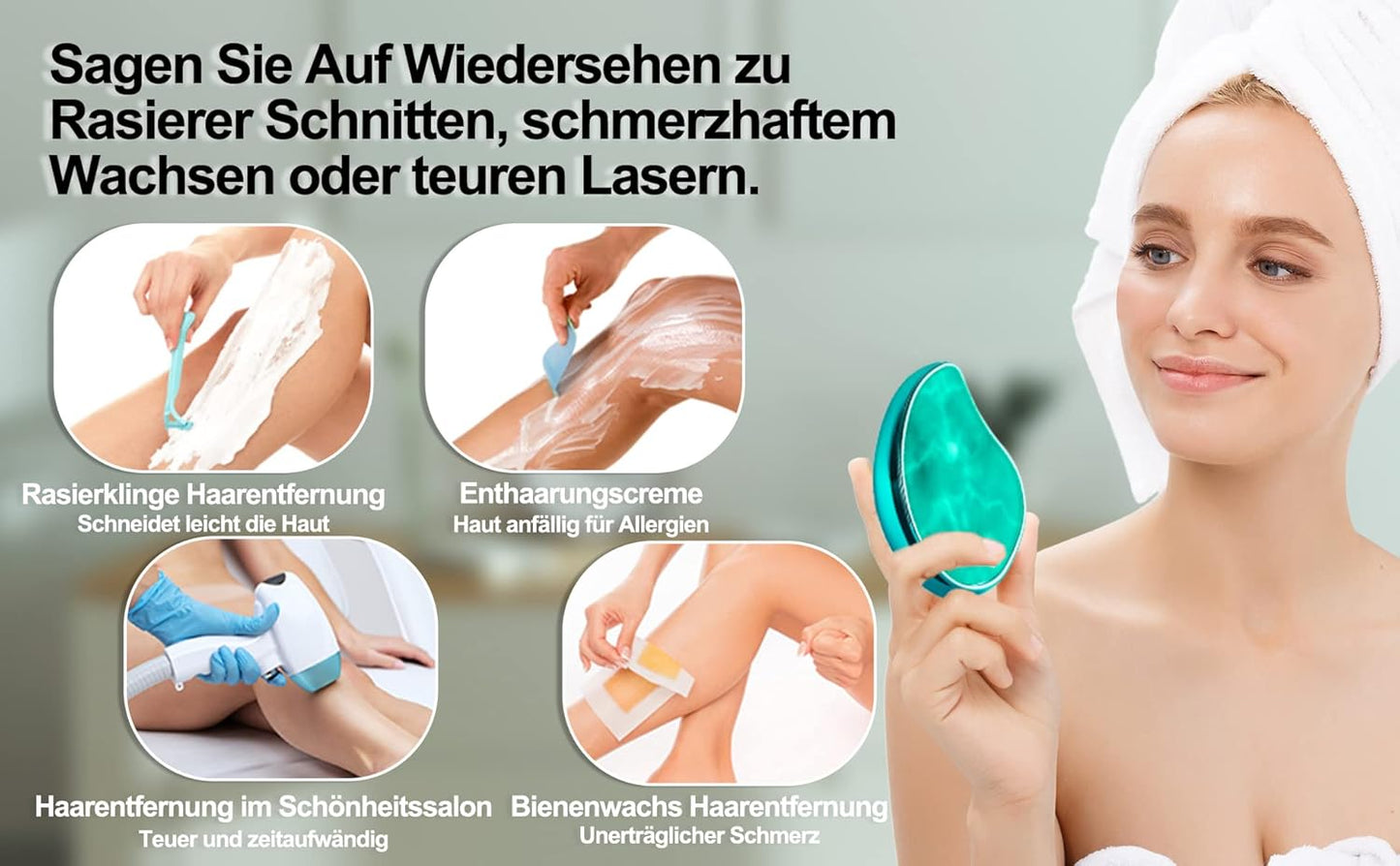 LEBEXY Nano Haarentferner Stein Damen | Crystal Haarentferner | Kristall Haarradierer | Haarentfernung Ohne Rasieren Schmerzen & Schneiden | Schmerzloser Haarentfernungsgerät Epilierer Werkzeug