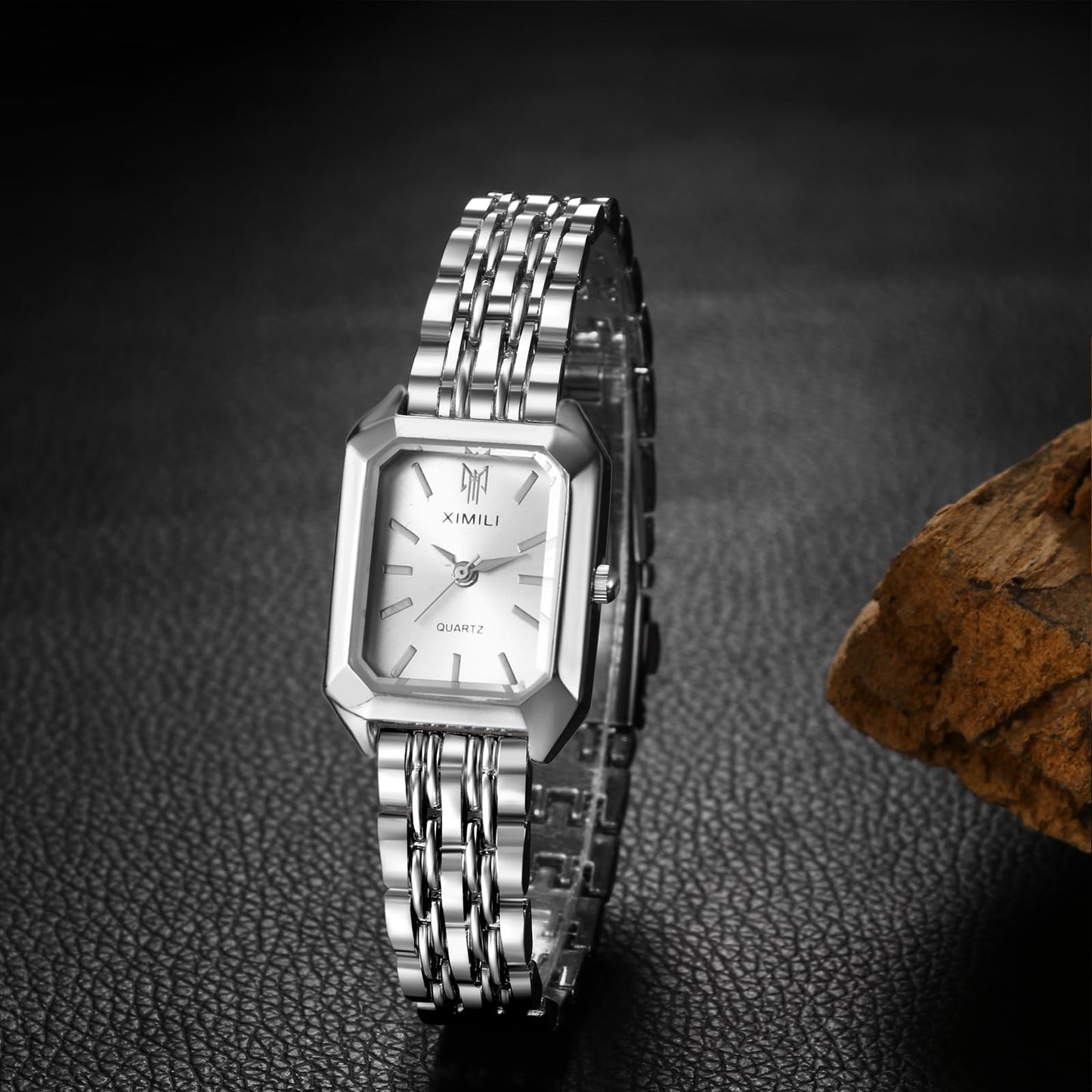 Silverora Armbanduhren Damen Eckige Damenuhren: Rechteckige Analoge Quarzuhren Abnehmbare Uhren mit Balkenskala Geschenke für Frauen Mädchen