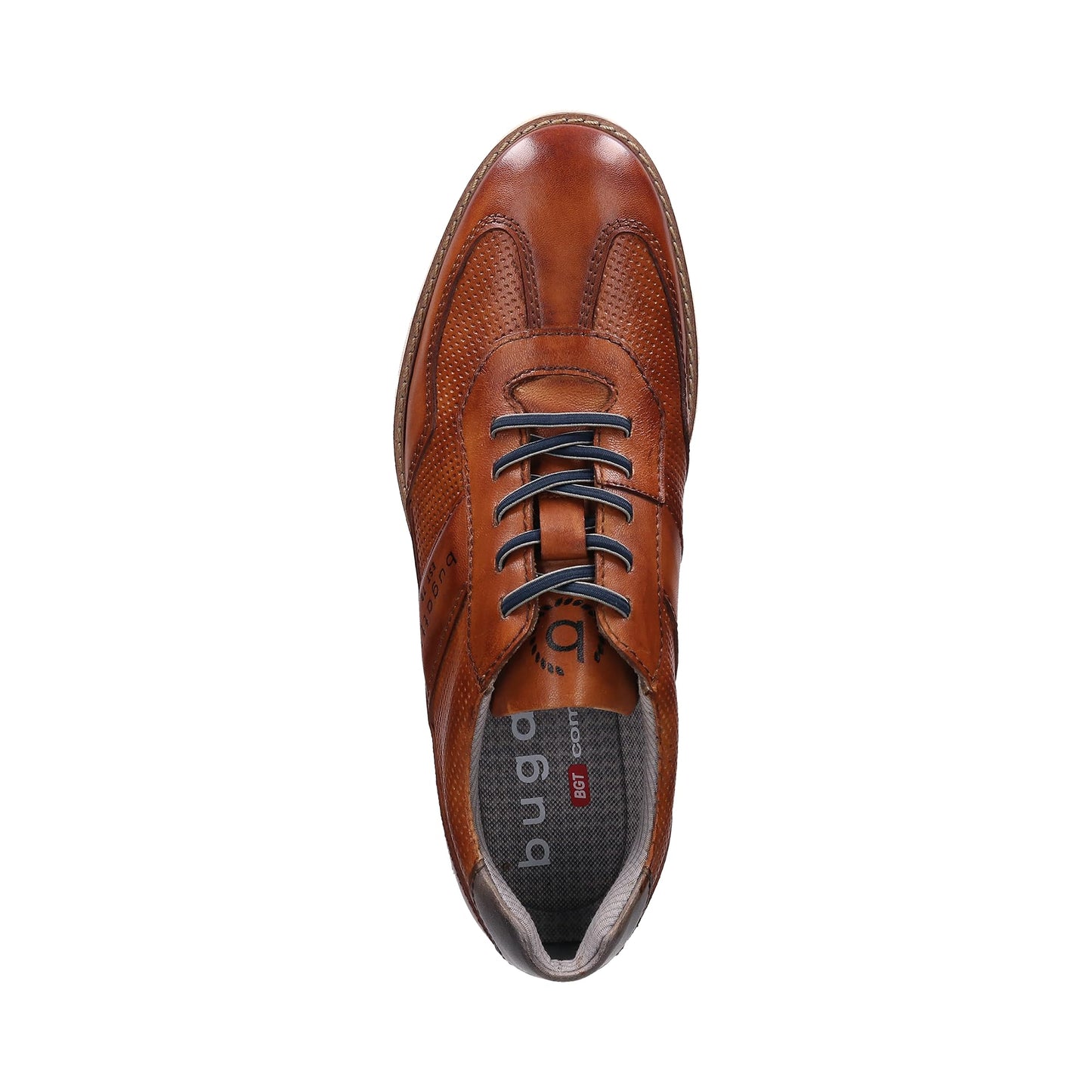 bugatti Men’s Sneakers – Leather Lace-Up Shoes with Elastic Laces