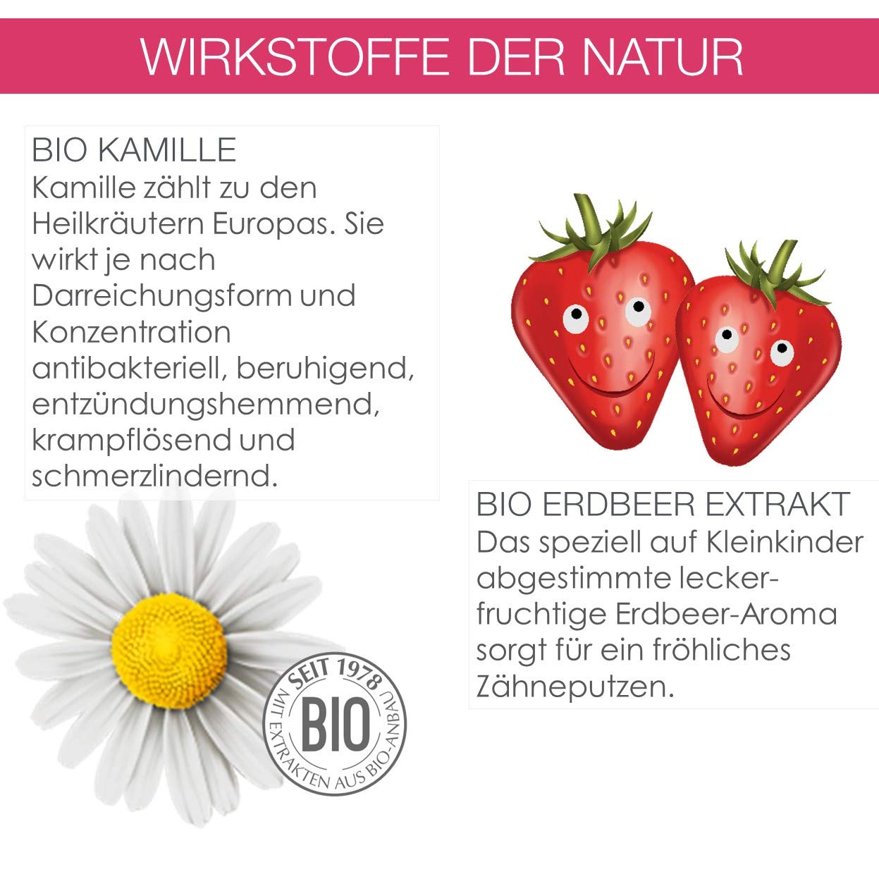 Logodent Naturkosmetik Happy Kids Erdbeer-Zahngel mit Natürlichem Kieselgel, 50 ml