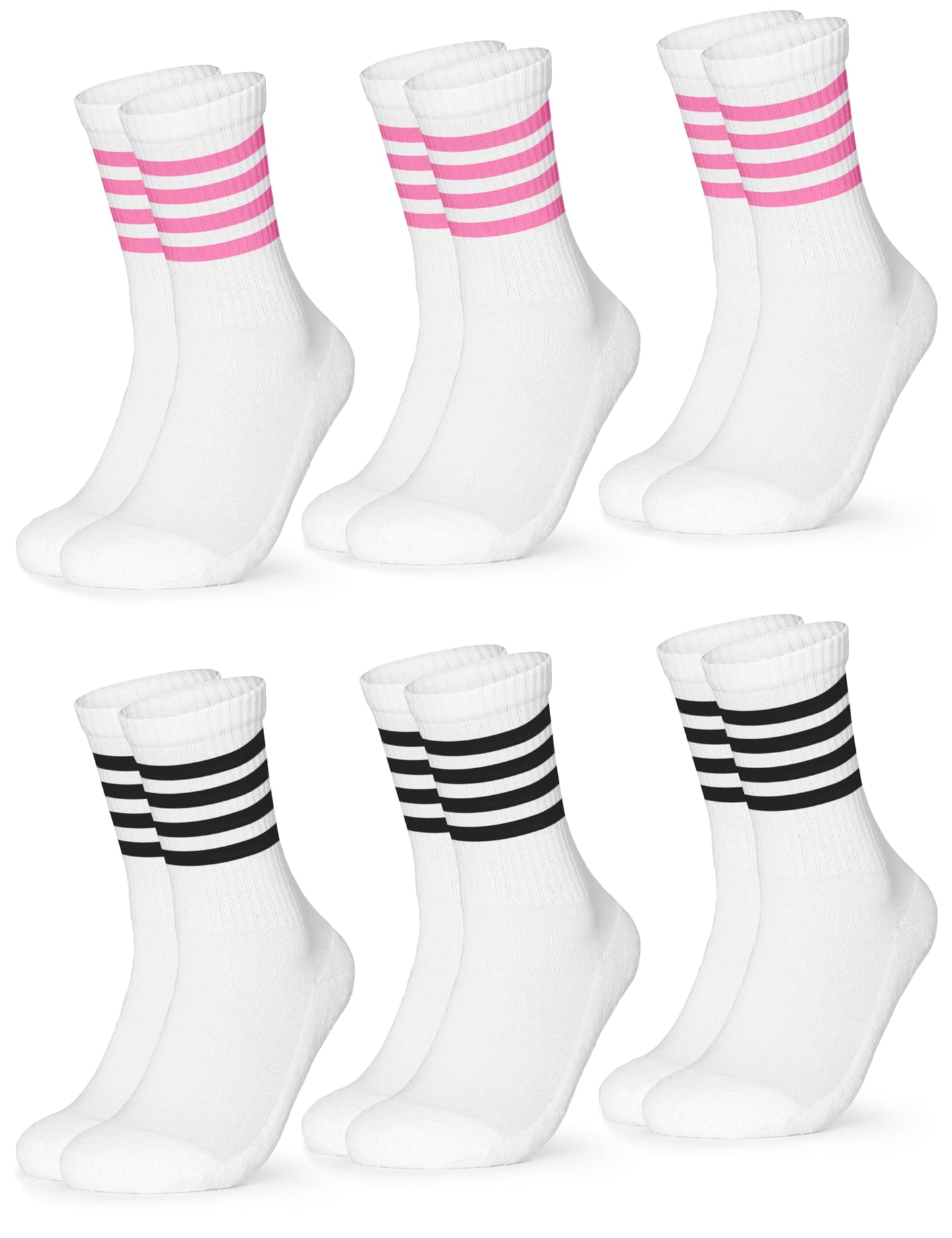 Occulto Women's Retro Tennis Socks – 6-Pack