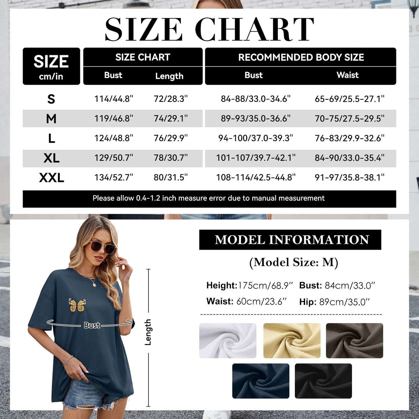 Women’s Oversized Butterfly Print T-Shirt